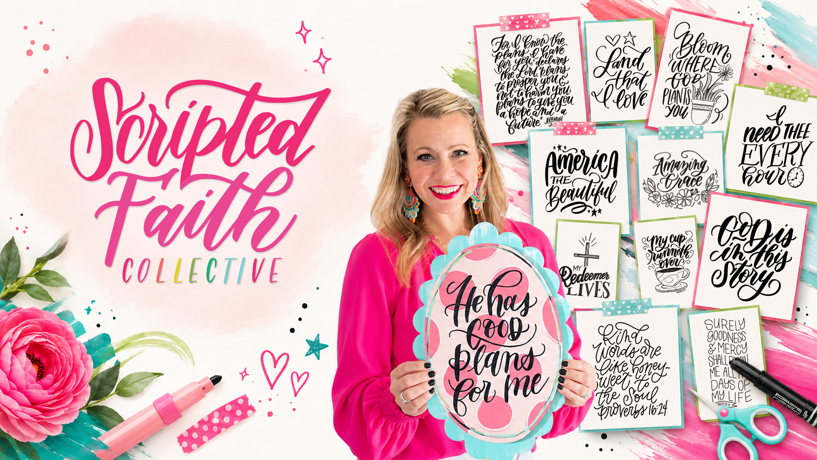 Scripted Faith Collective hand lettering templates