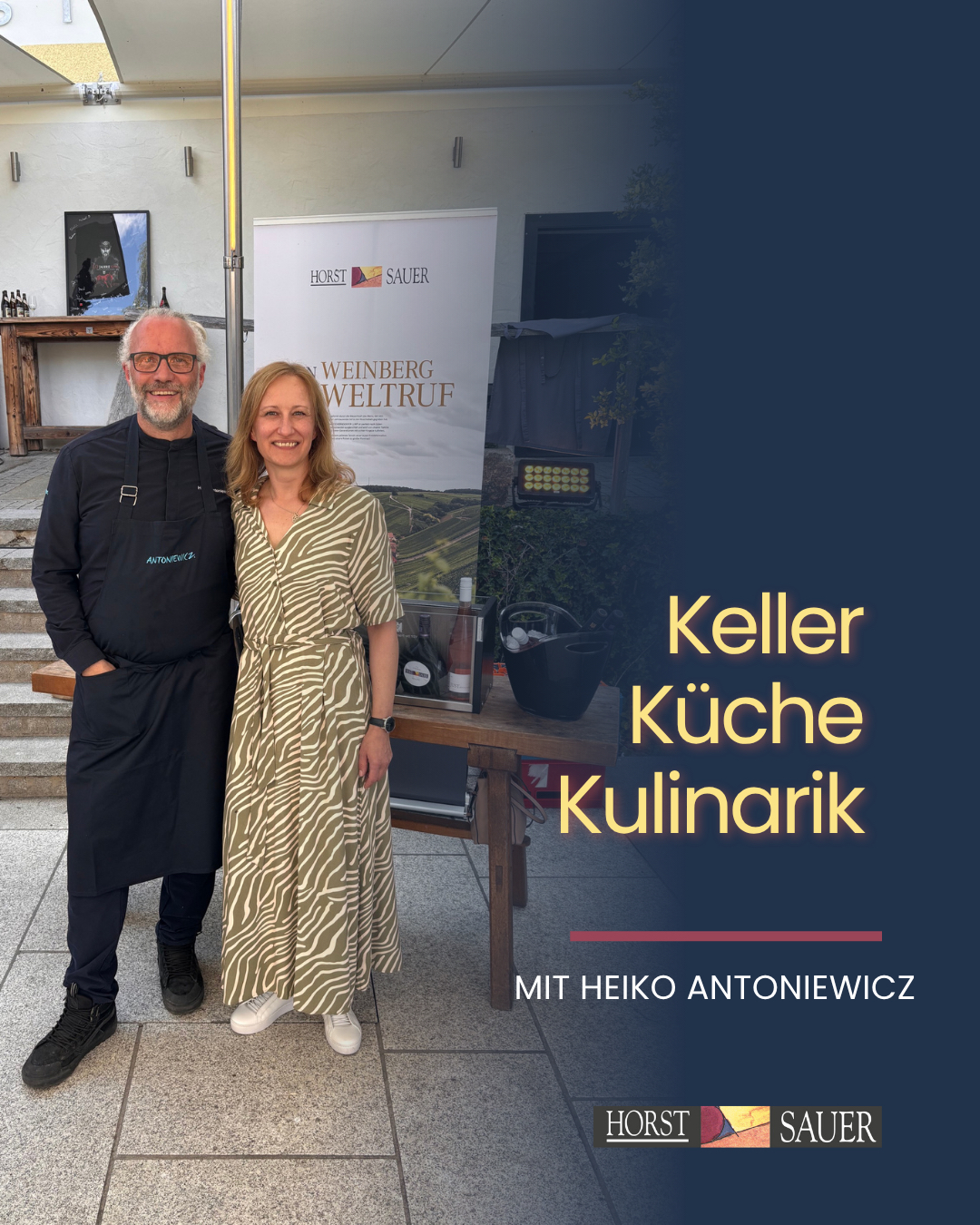 Werbemotiv Keller Küche Kulinarik mit Heiko Antoniewicz des Weinguts Horst Sauer