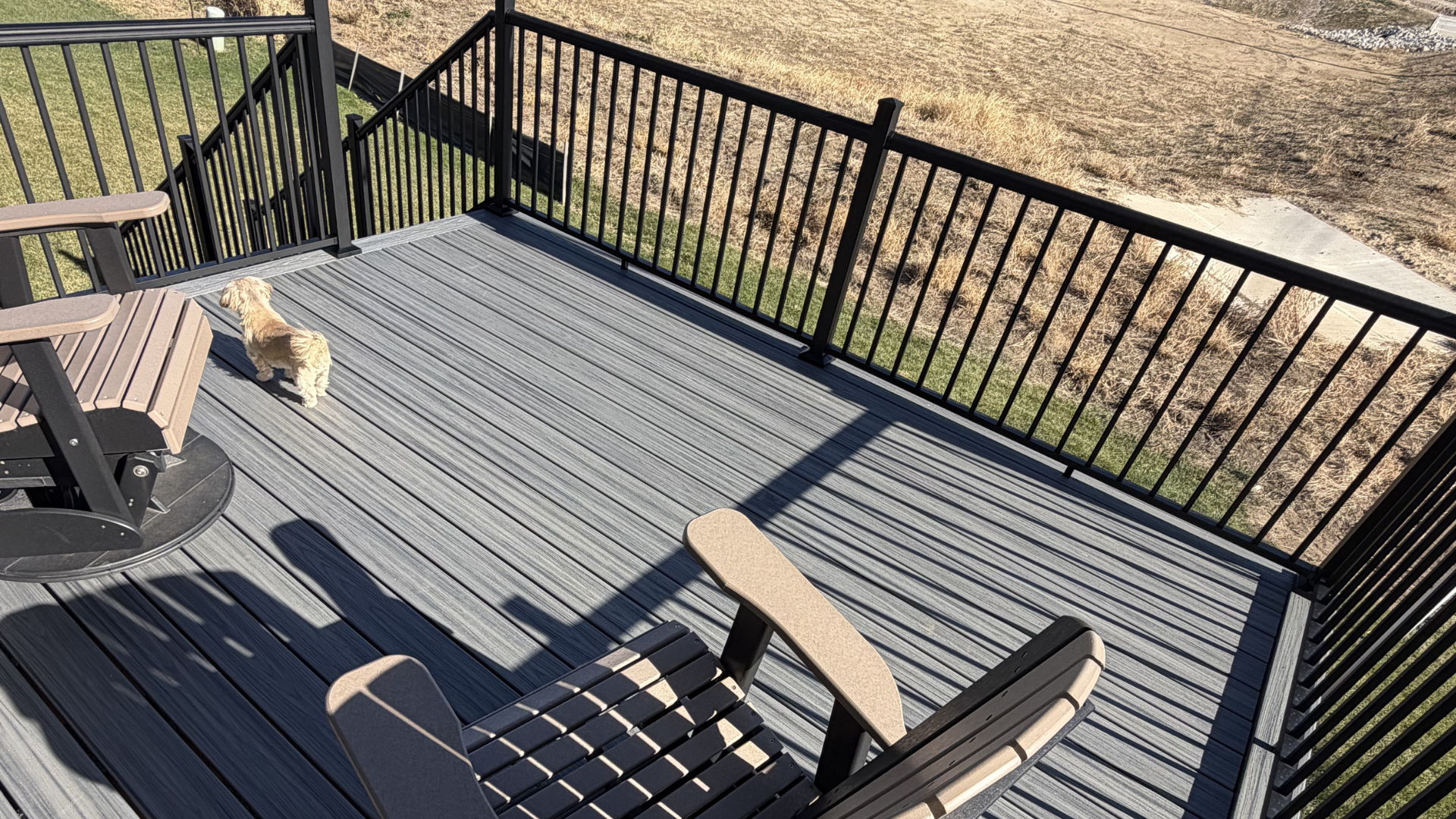 Composite deck railing and overlook