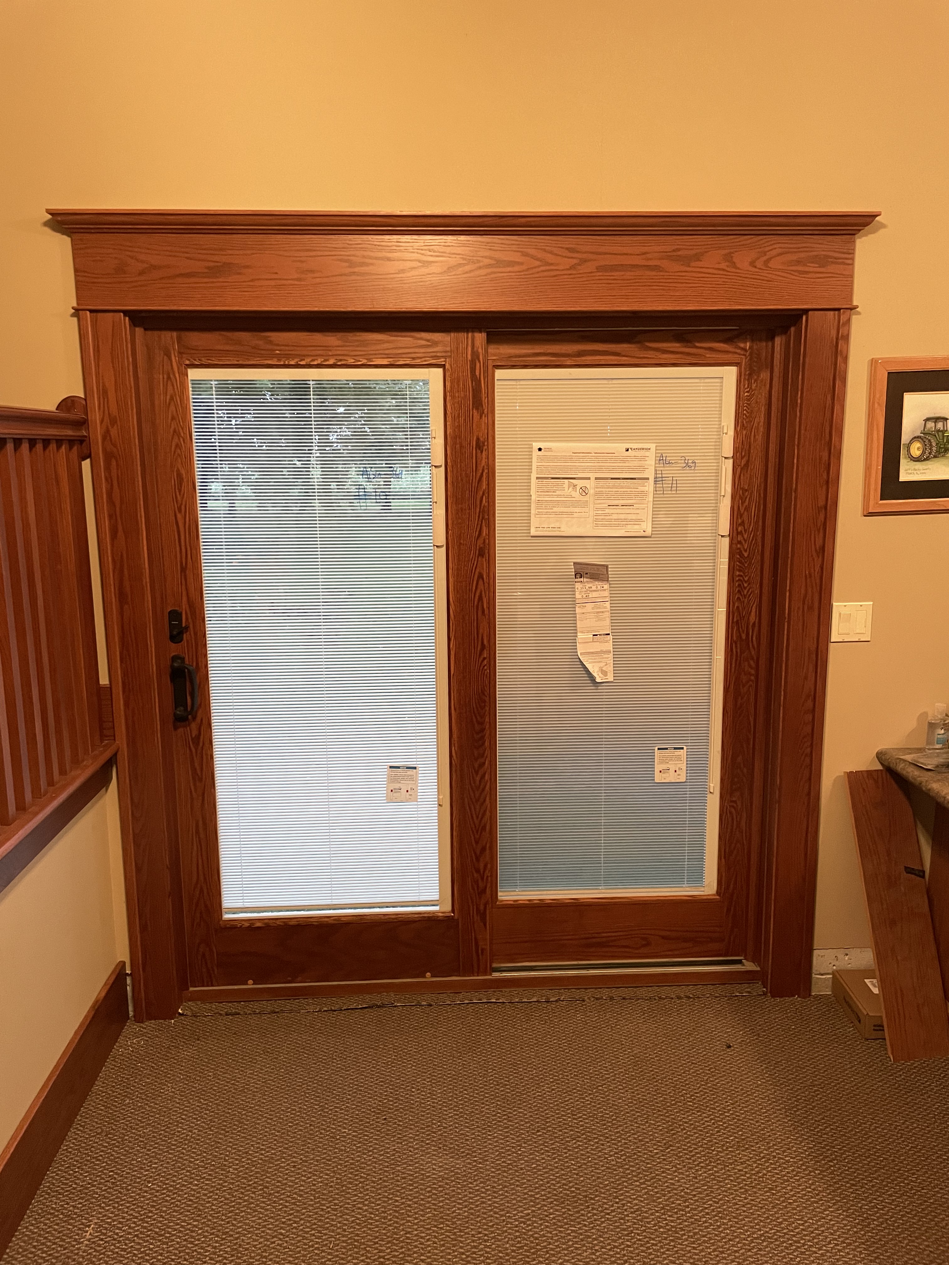 Wood-framed interior entry doors