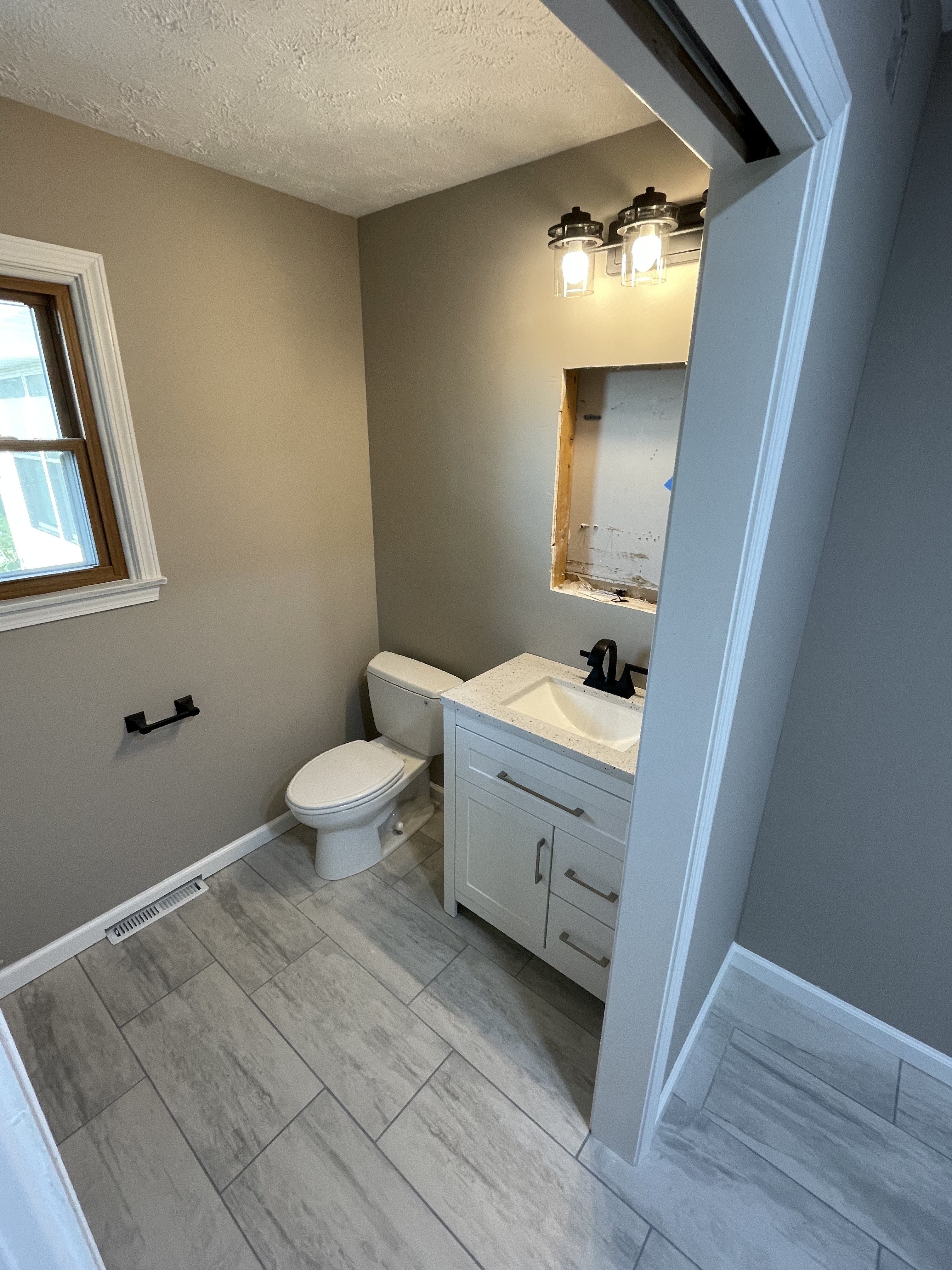 Bathroom toilet and vanity