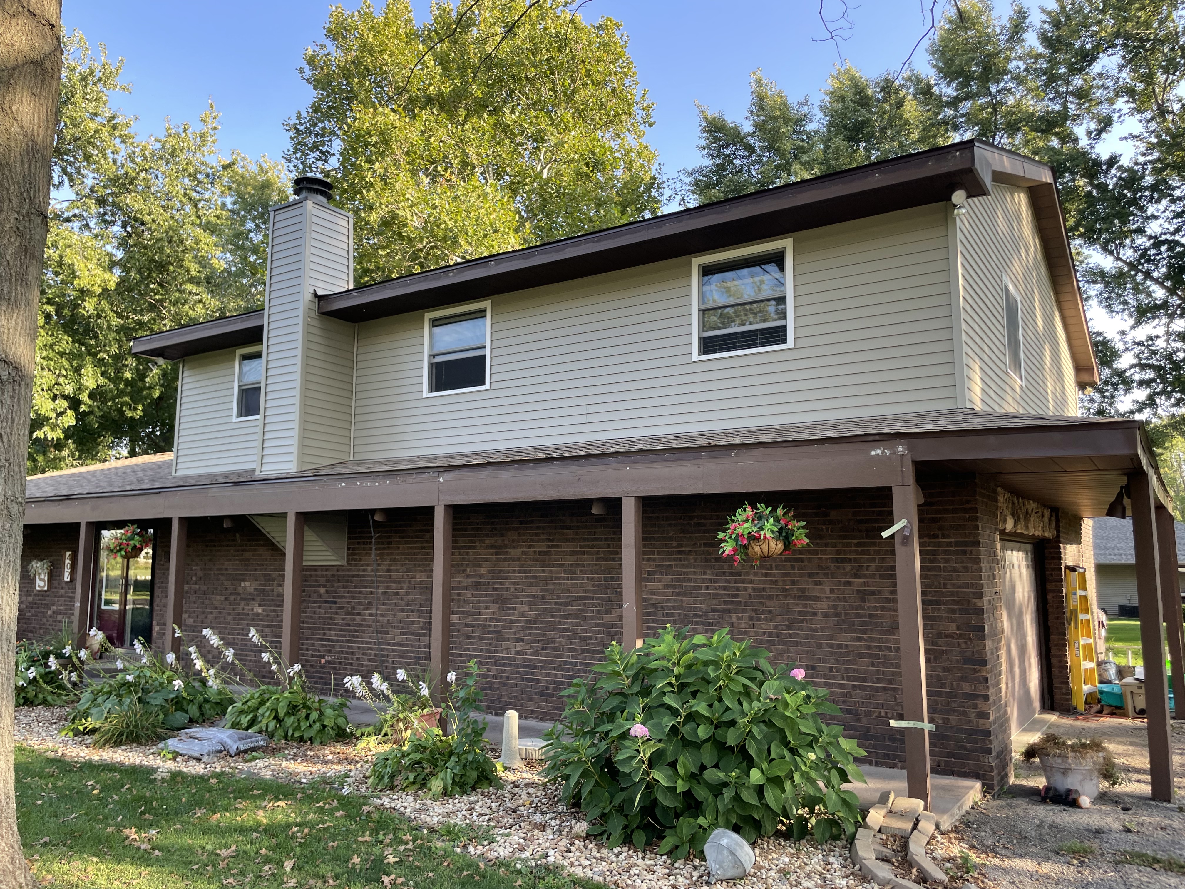 Two-story home exterior, front