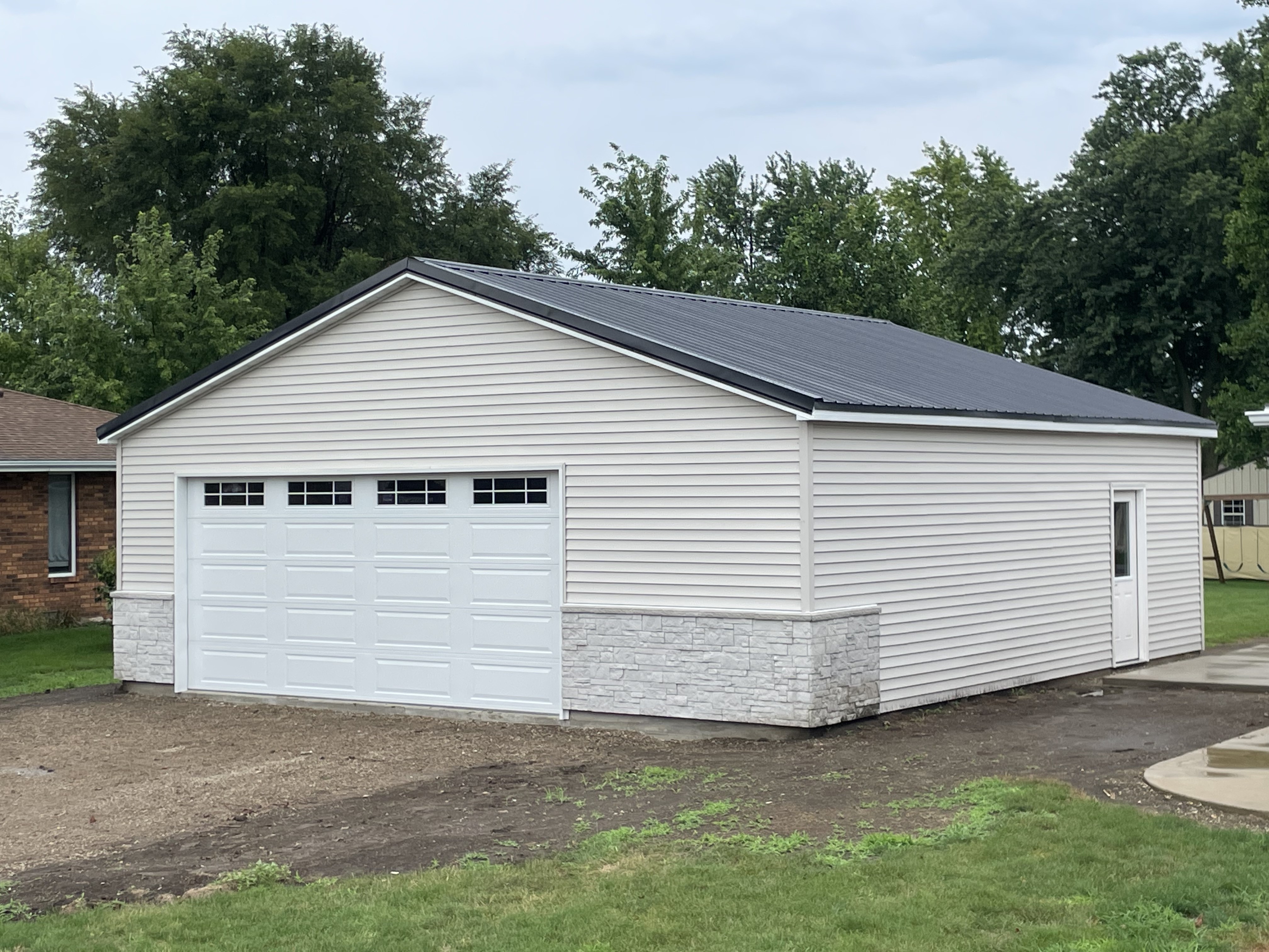 Finished detached garage