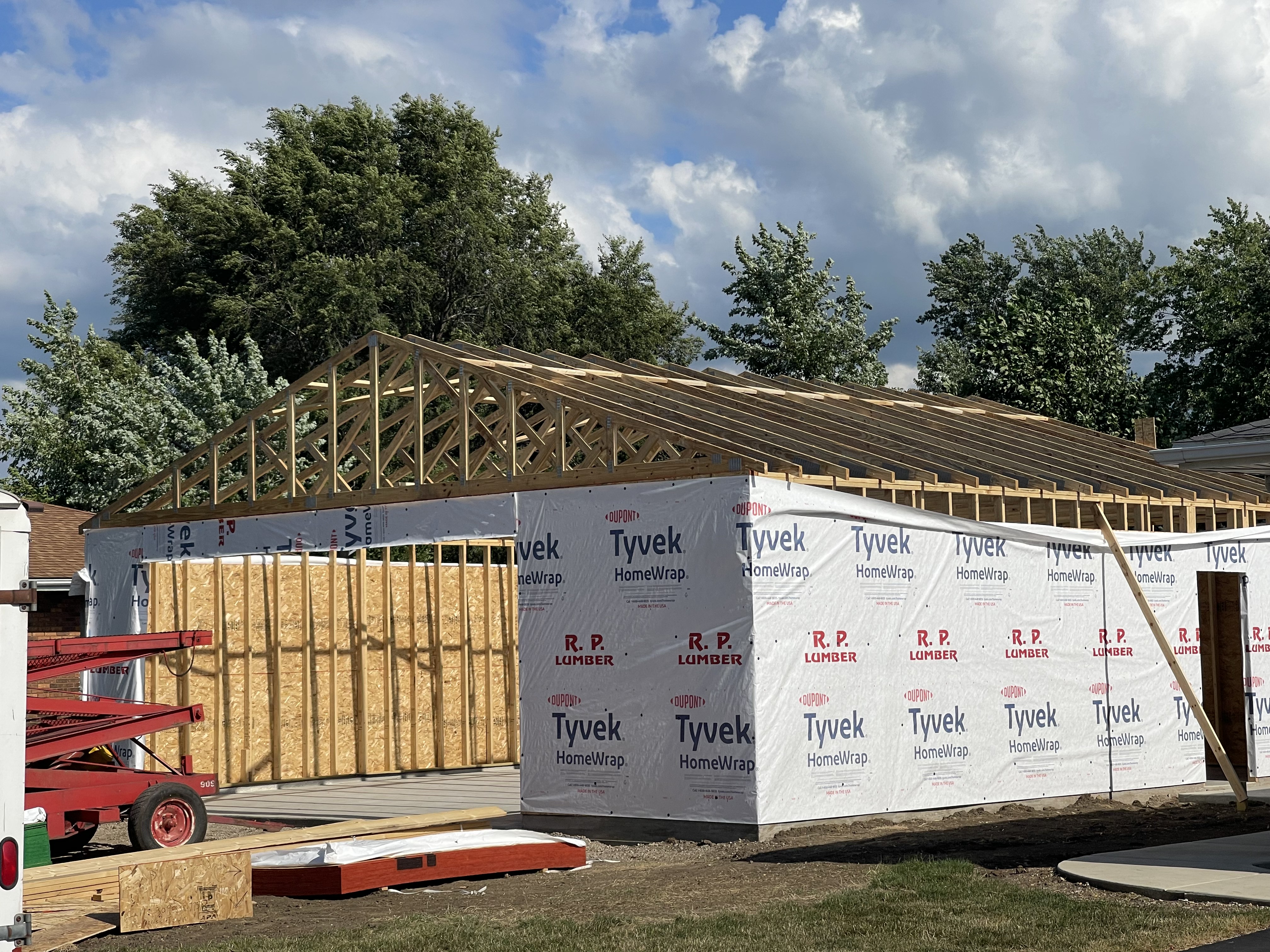 Garage roof framing (work in progress)