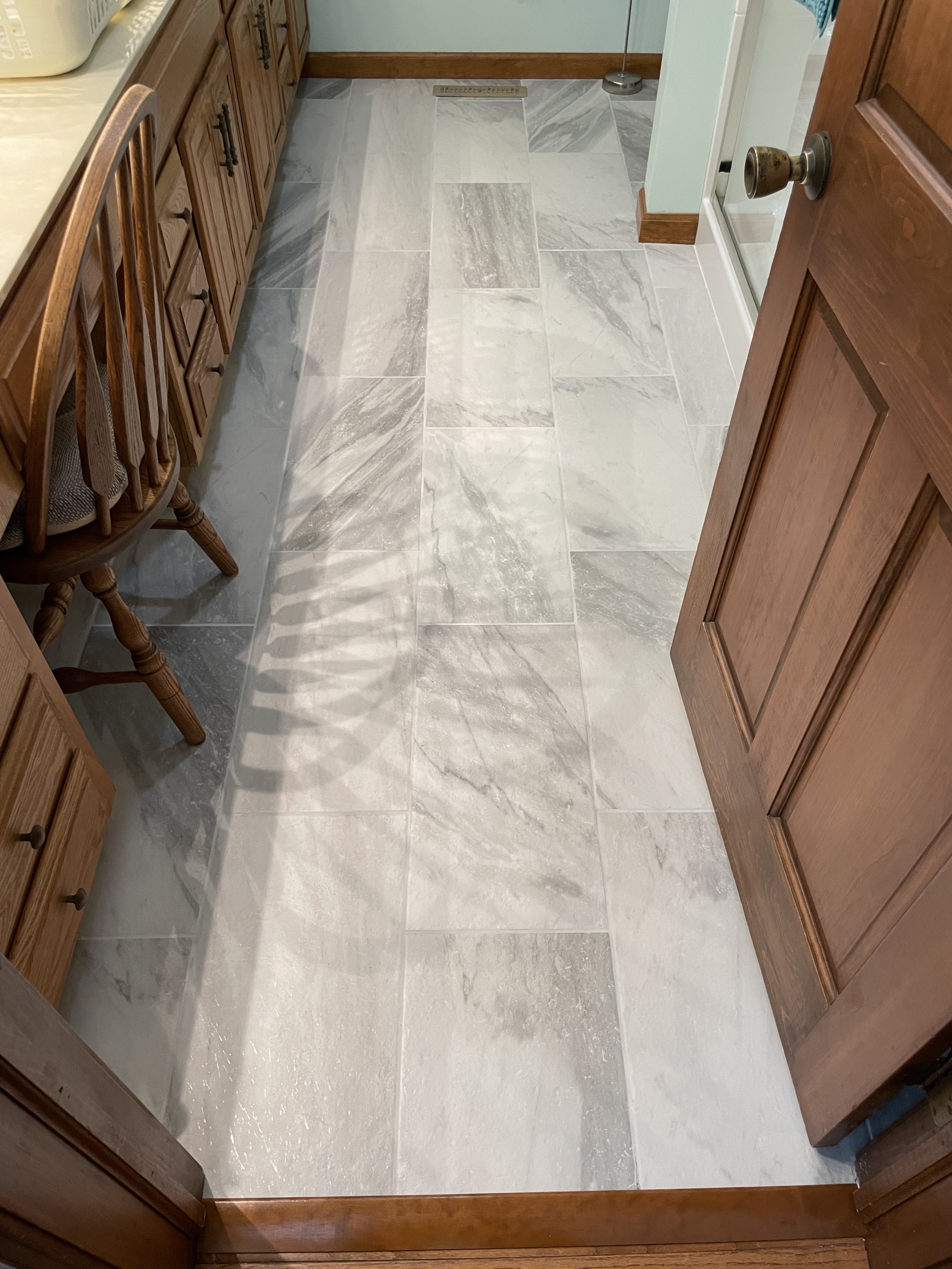 Finished tile floor in Downs