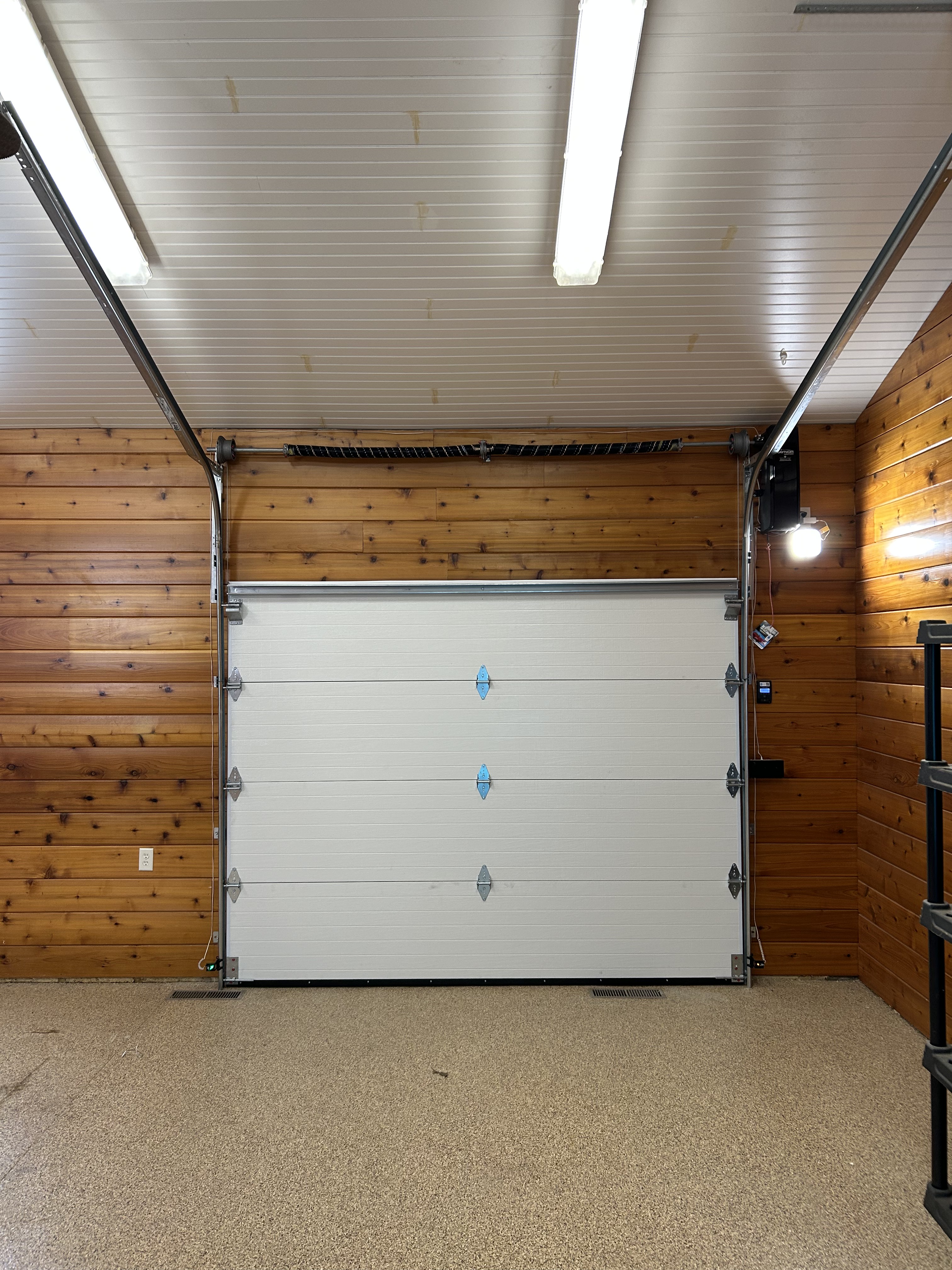 Finished garage door from inside