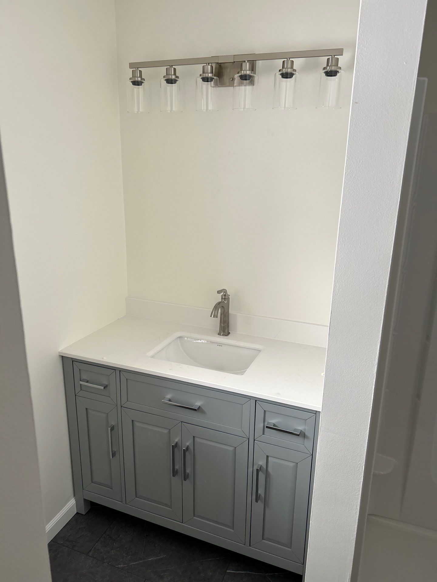 Finished bathroom vanity