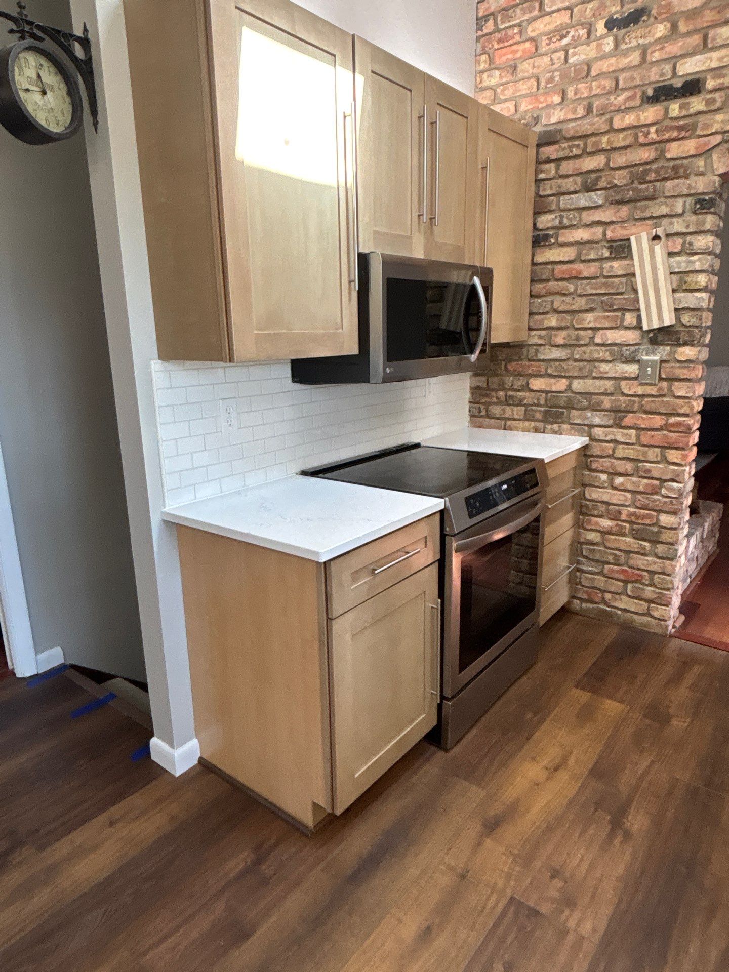 Kitchen range with new flooring