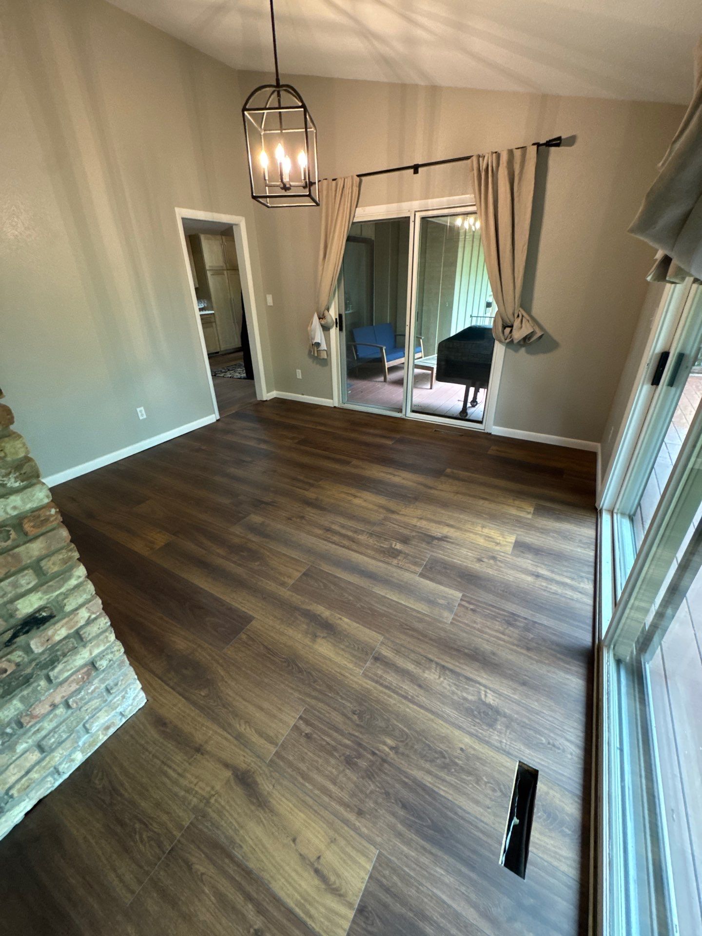 Living room with new flooring