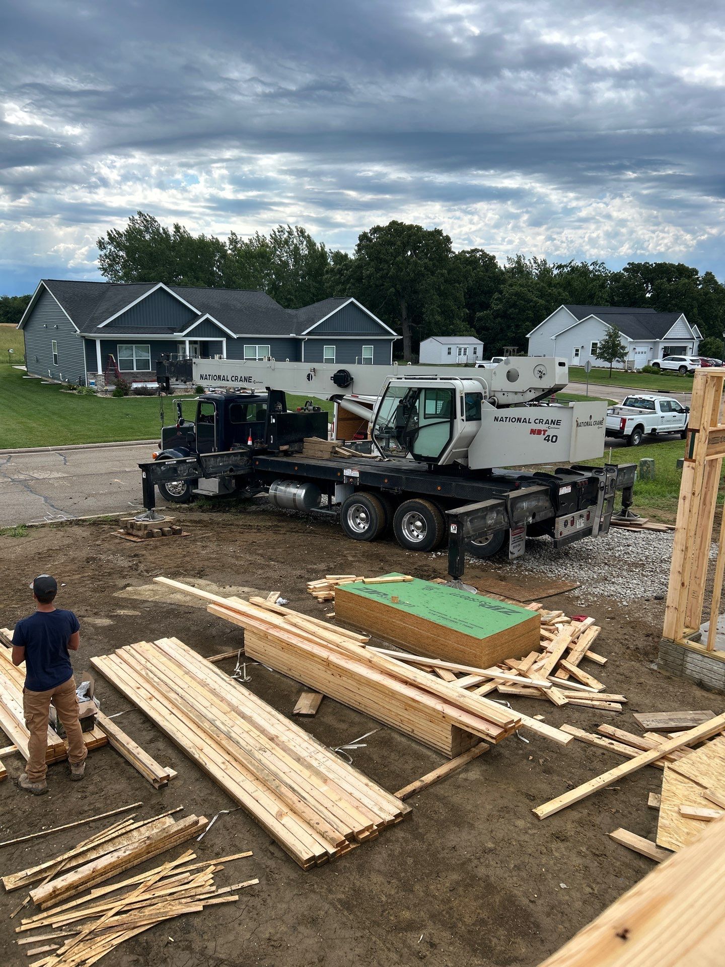 Roof framing material delivery (work in progress)