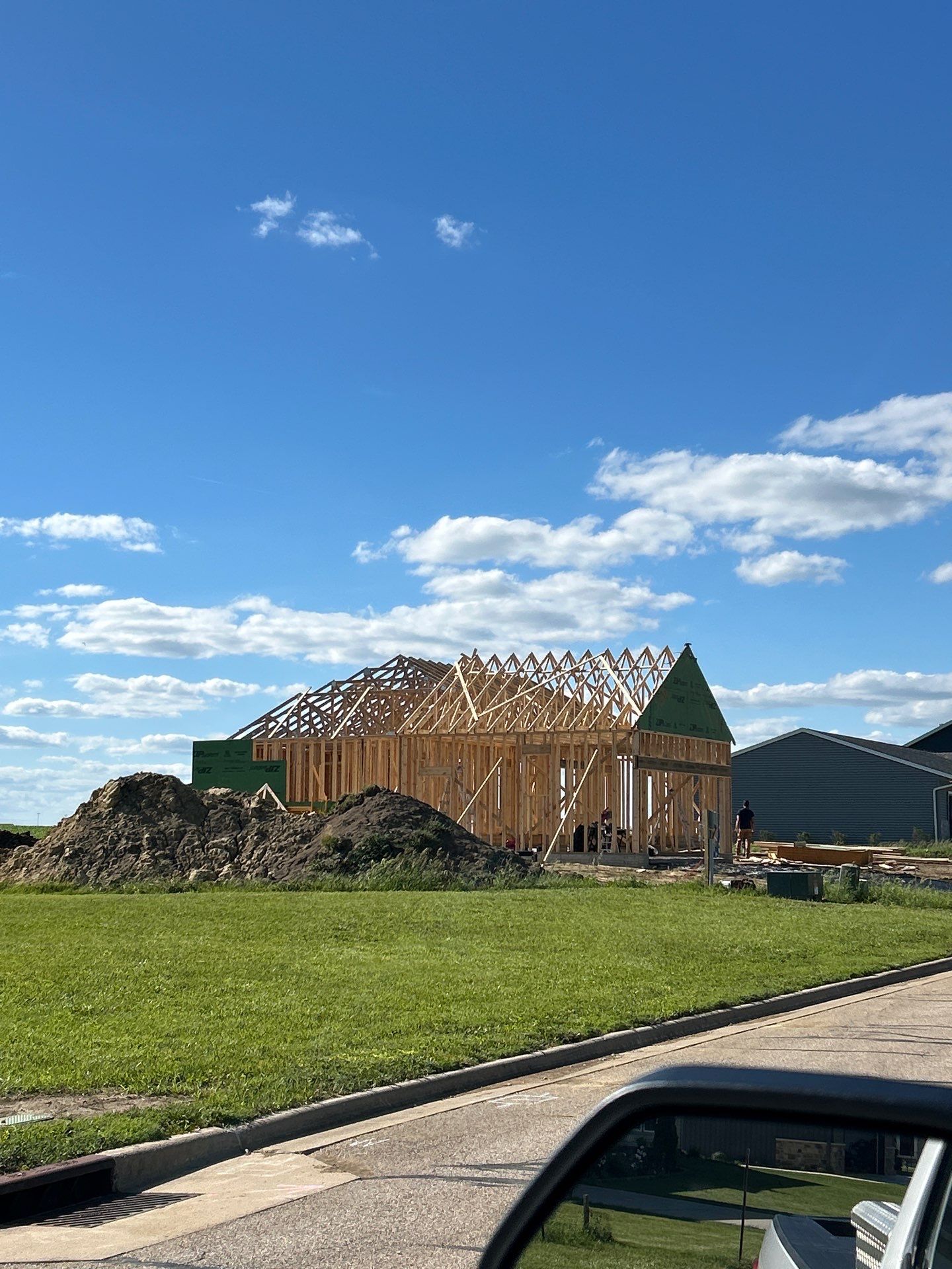 Roof framing on a new home (work in progress)