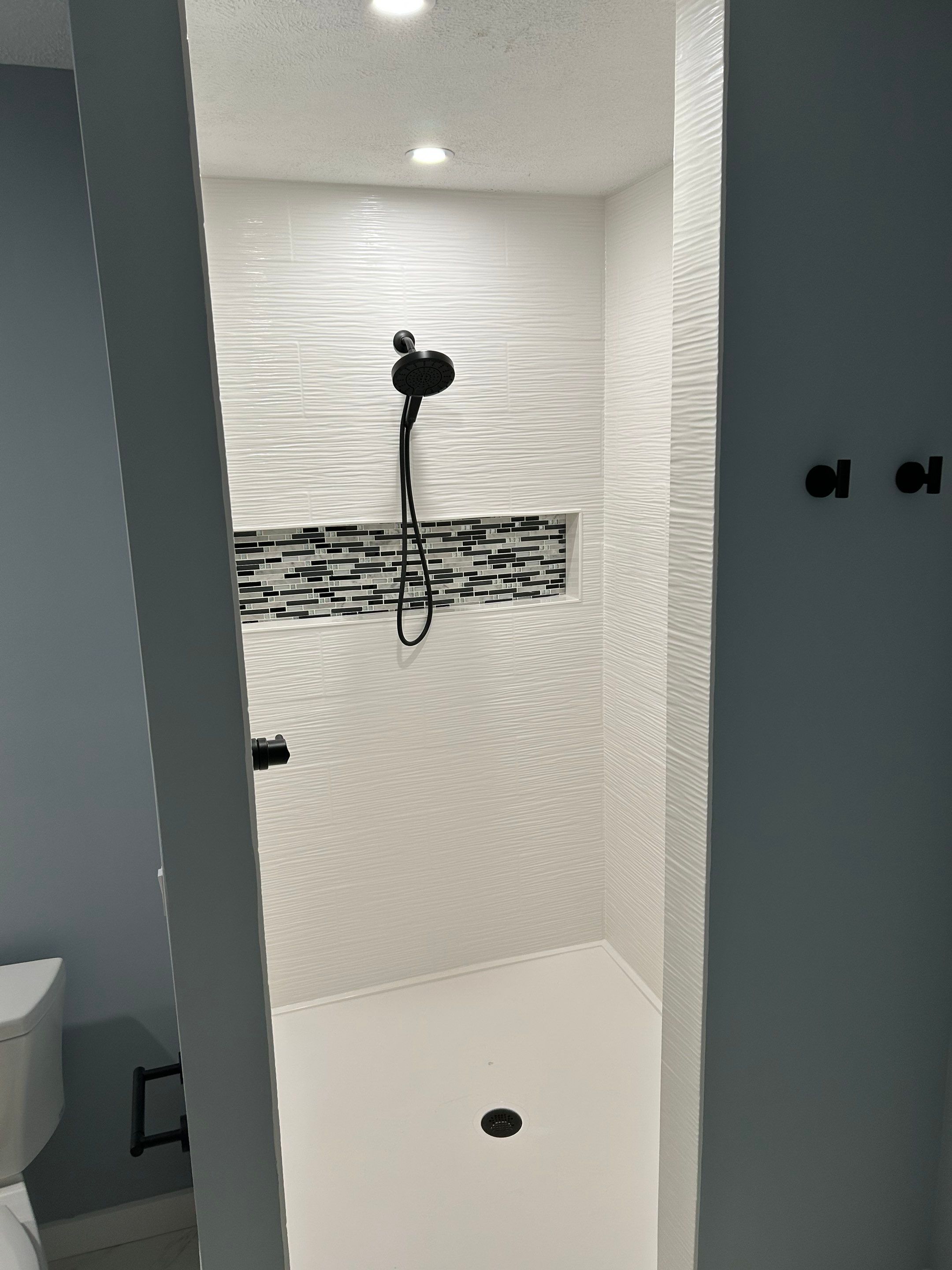 Finished tile shower