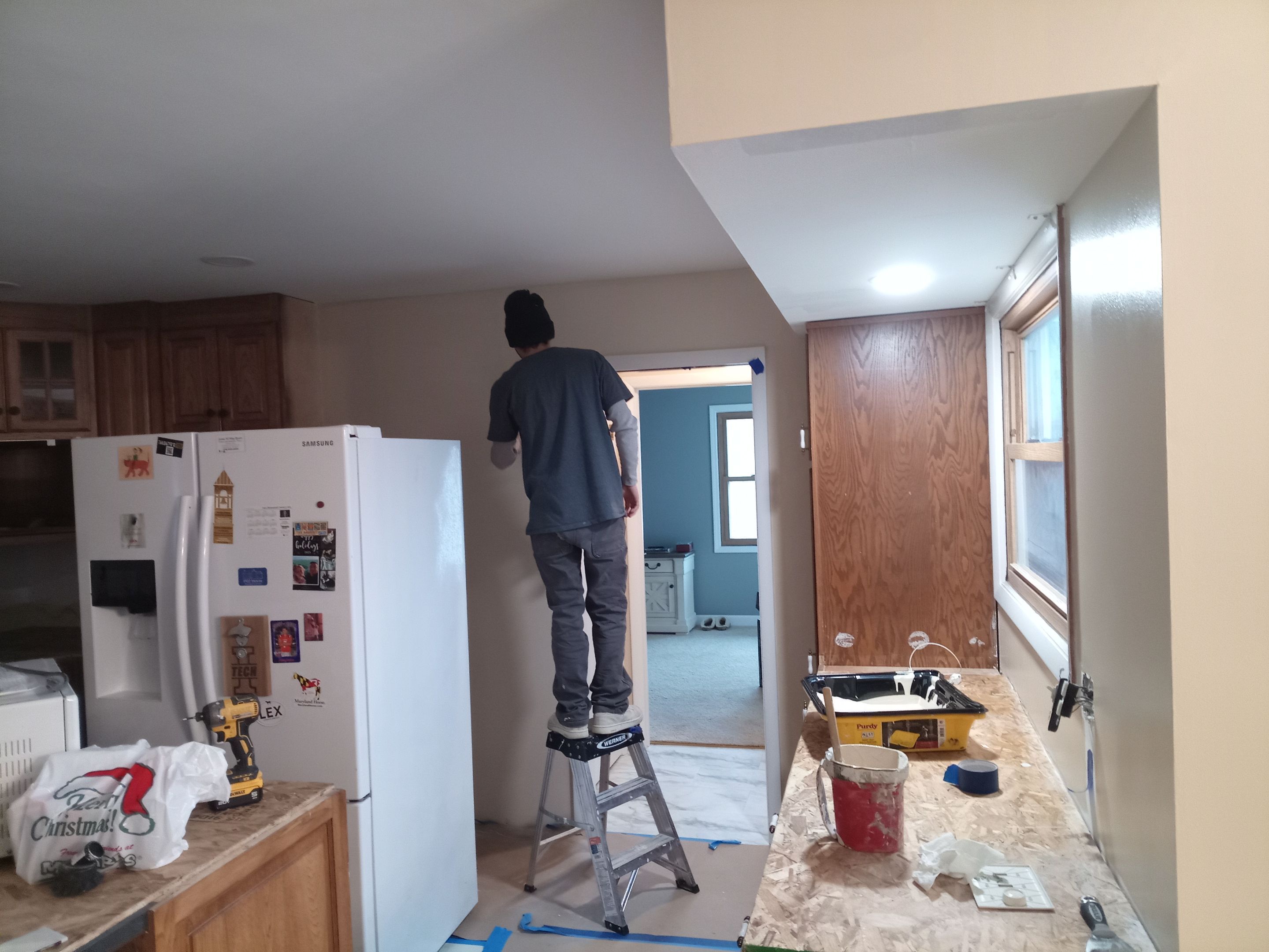 Kitchen walls being painted (work in progress)