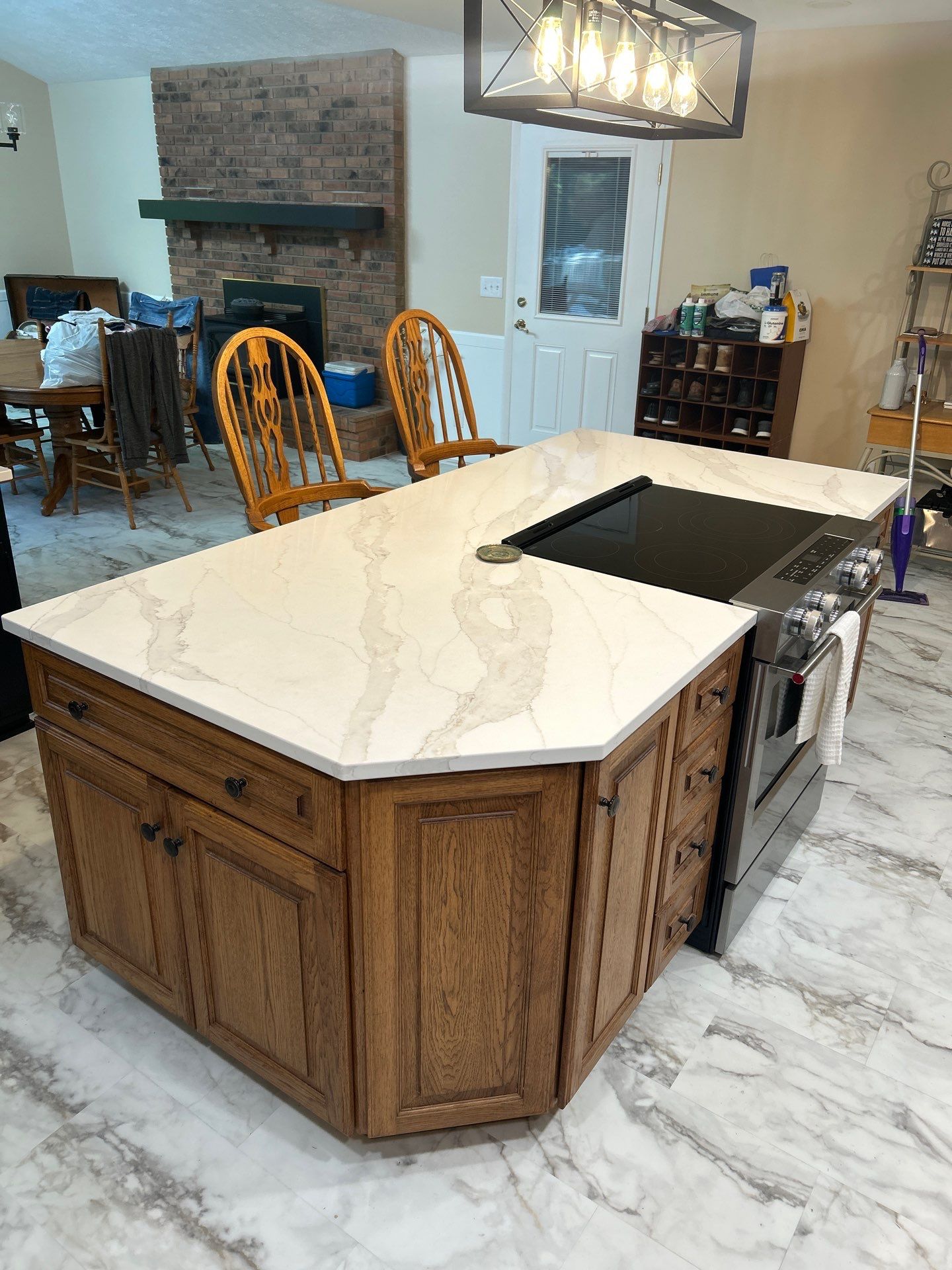 Kitchen island and new countertop