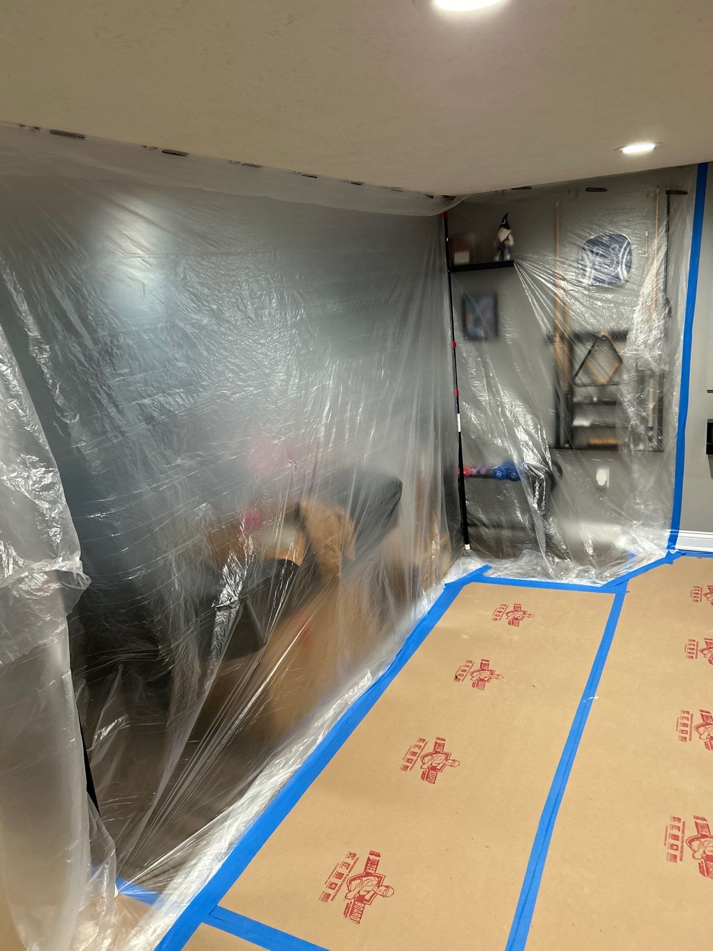 Dust containment during a bathroom remodel (work in progress)