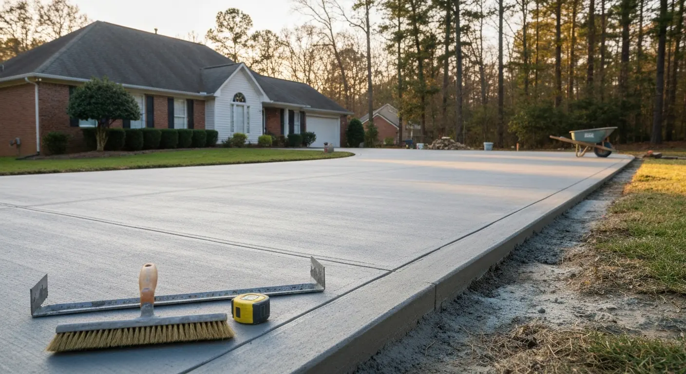 Concrete driveway