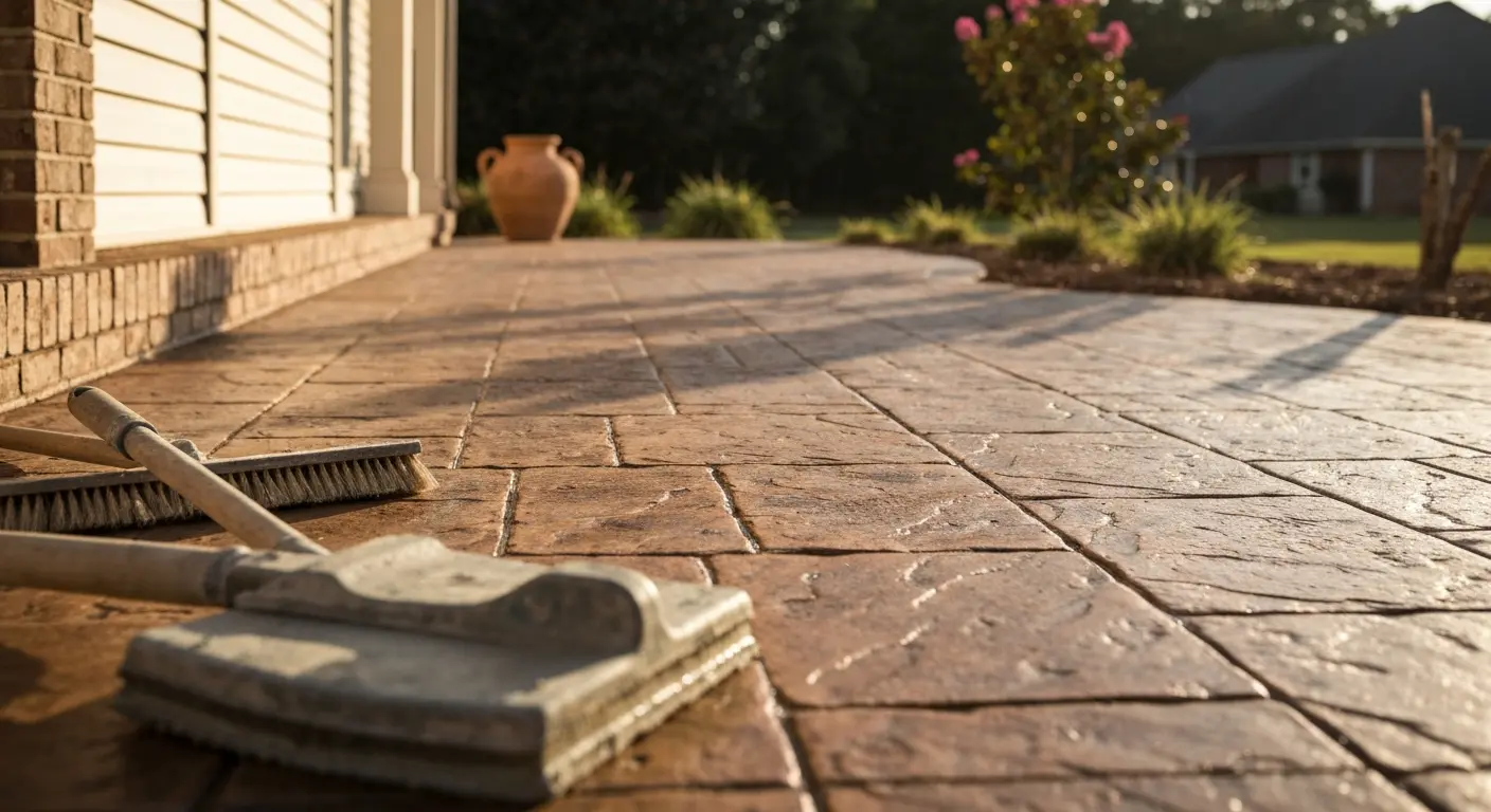 Decorative stamped concrete in Midland NC