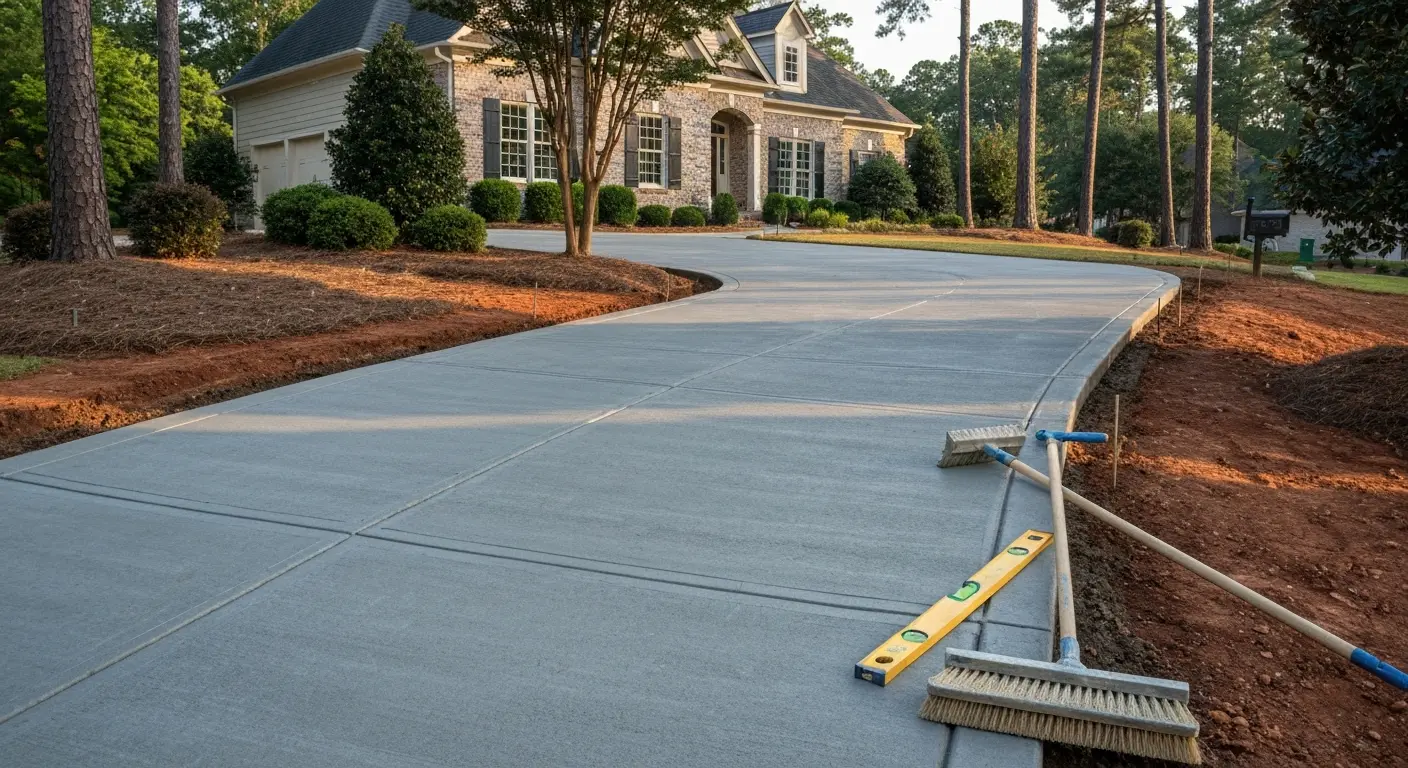 Concrete driveway