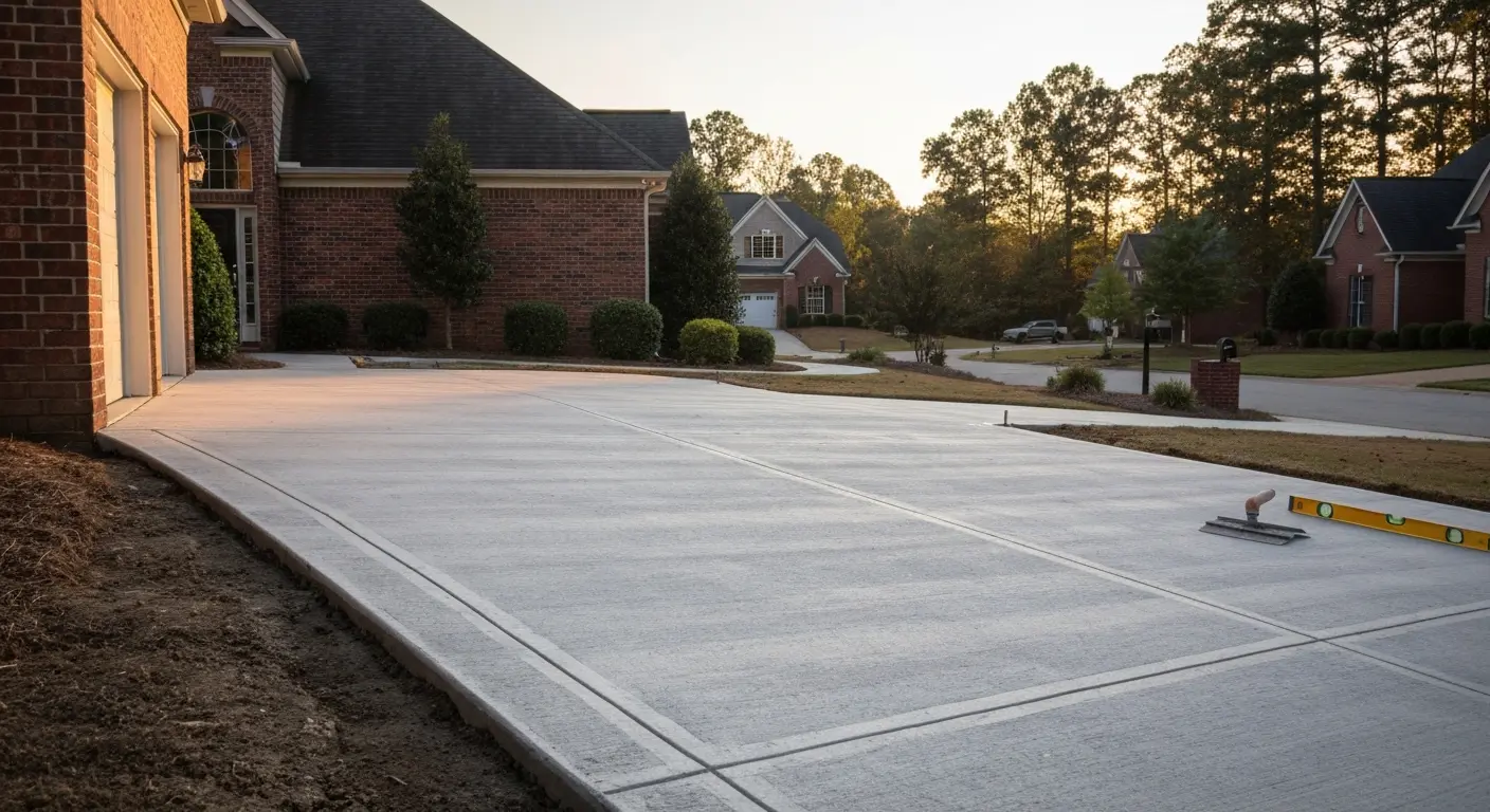Concrete driveway installation