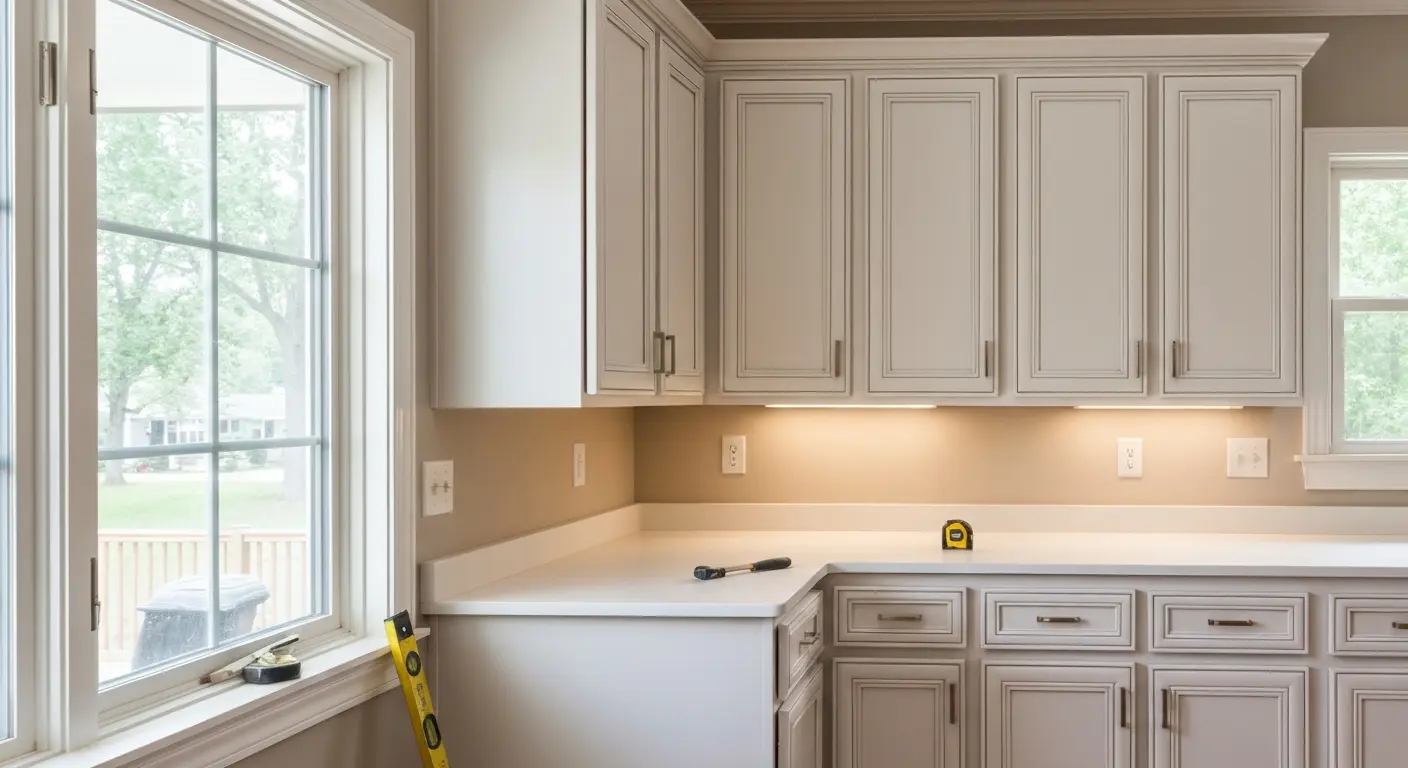 Custom kitchen cabinets installed