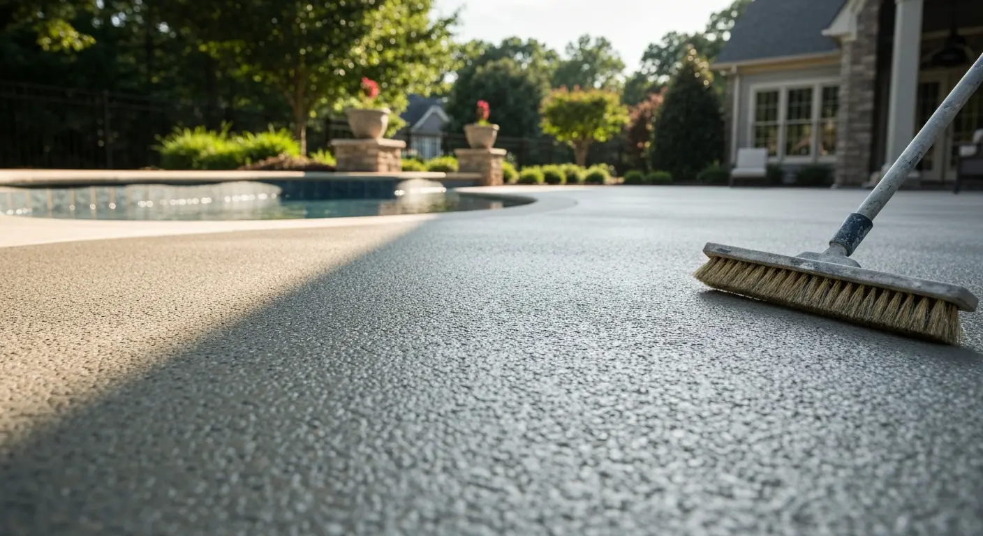 Pool deck concrete