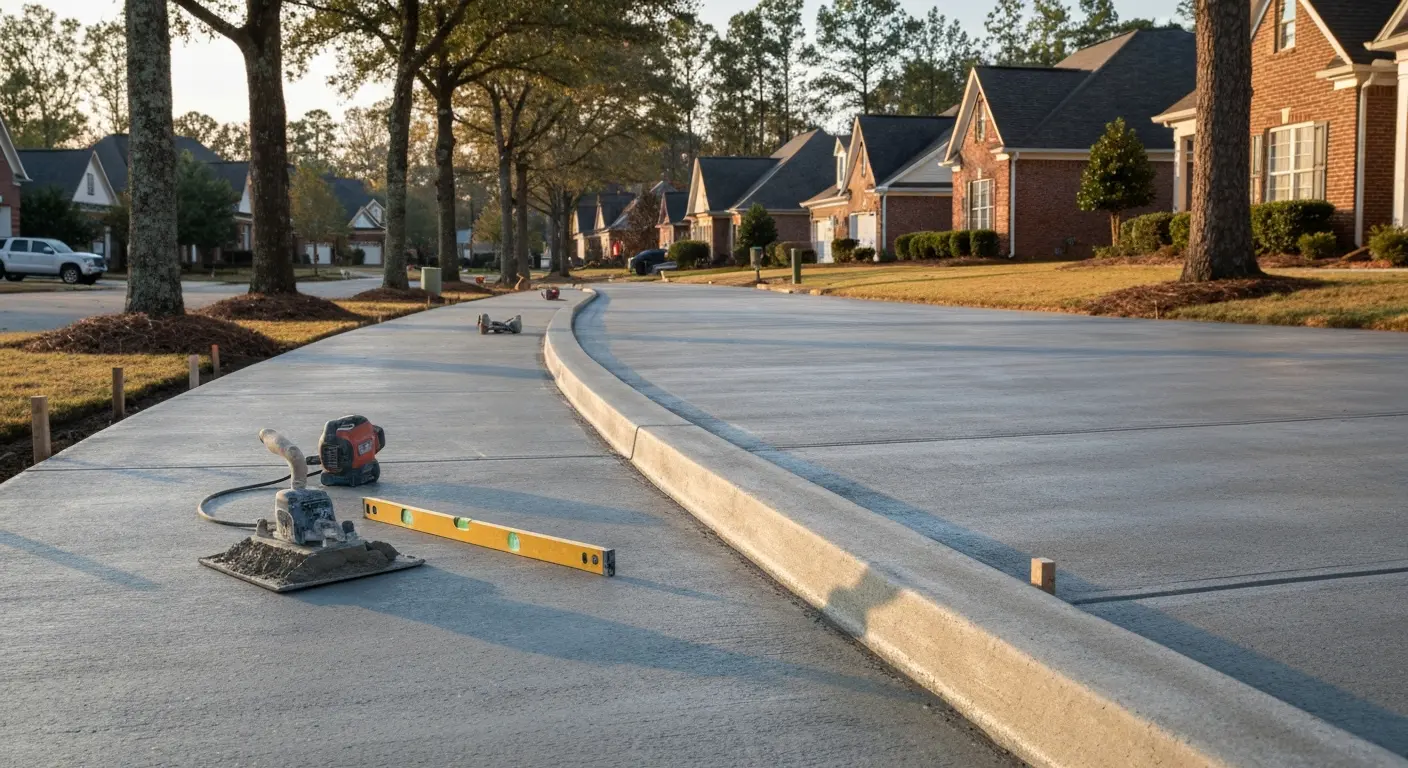 Concrete sidewalk and curbing project