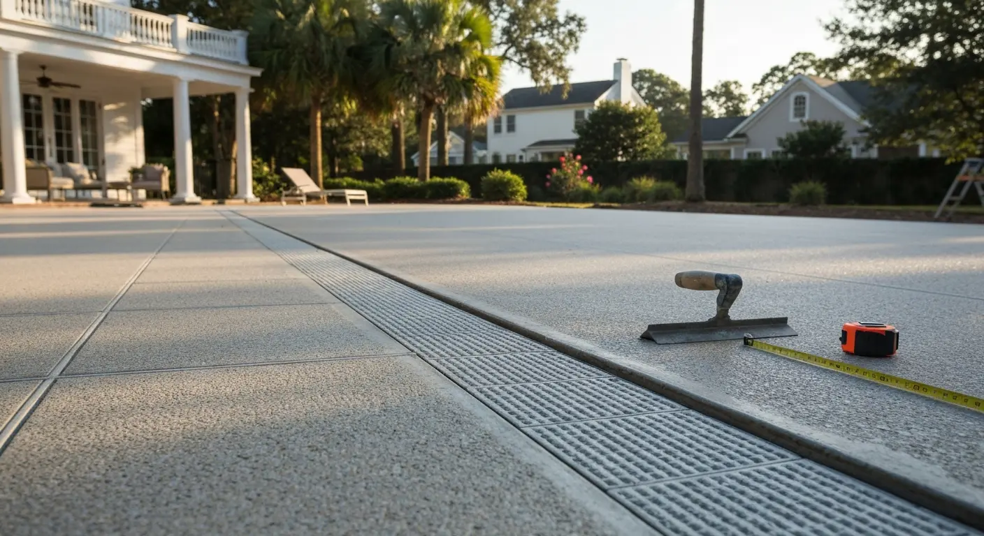 Pool deck concrete