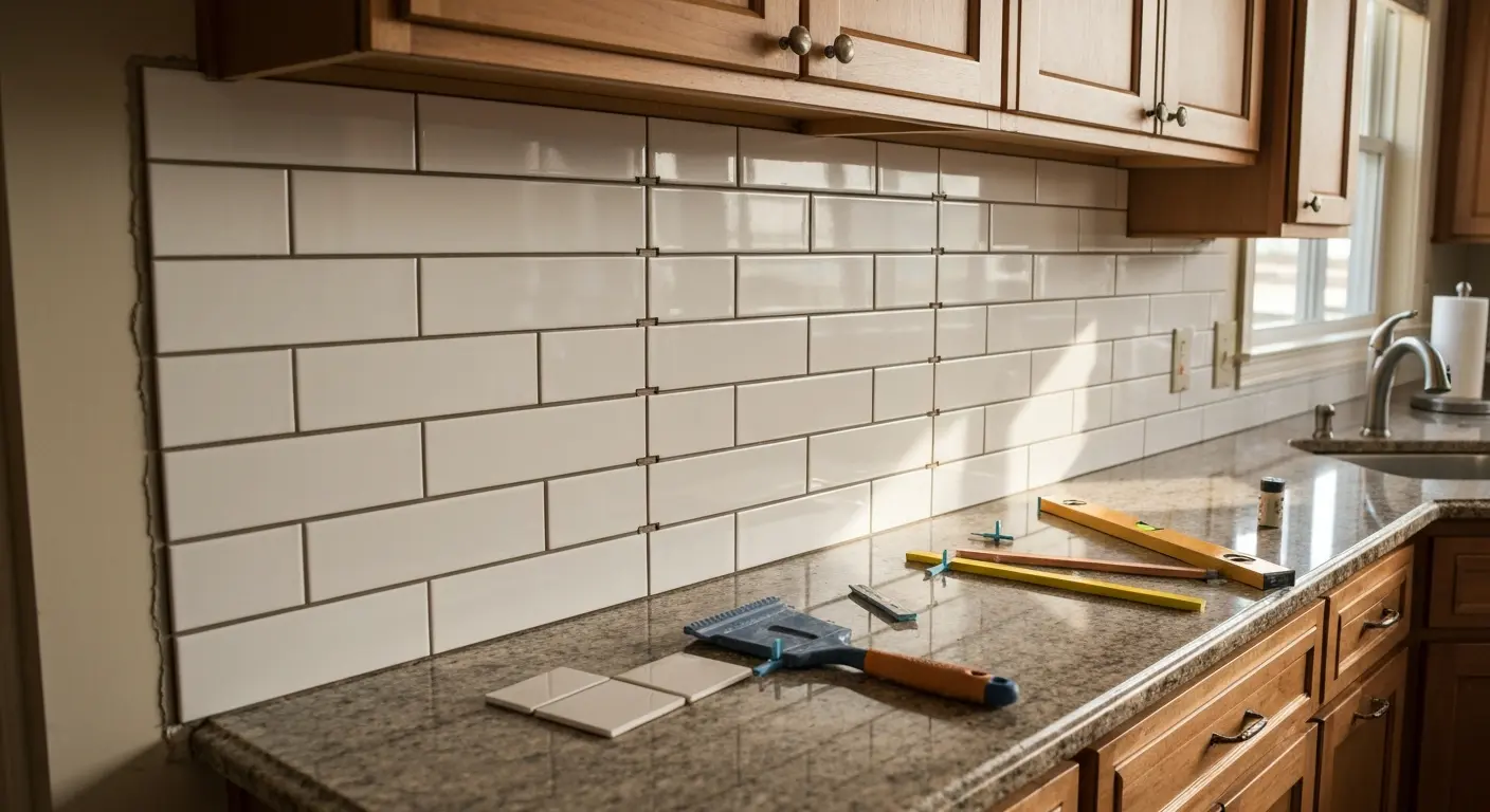 Kitchen backsplash installation