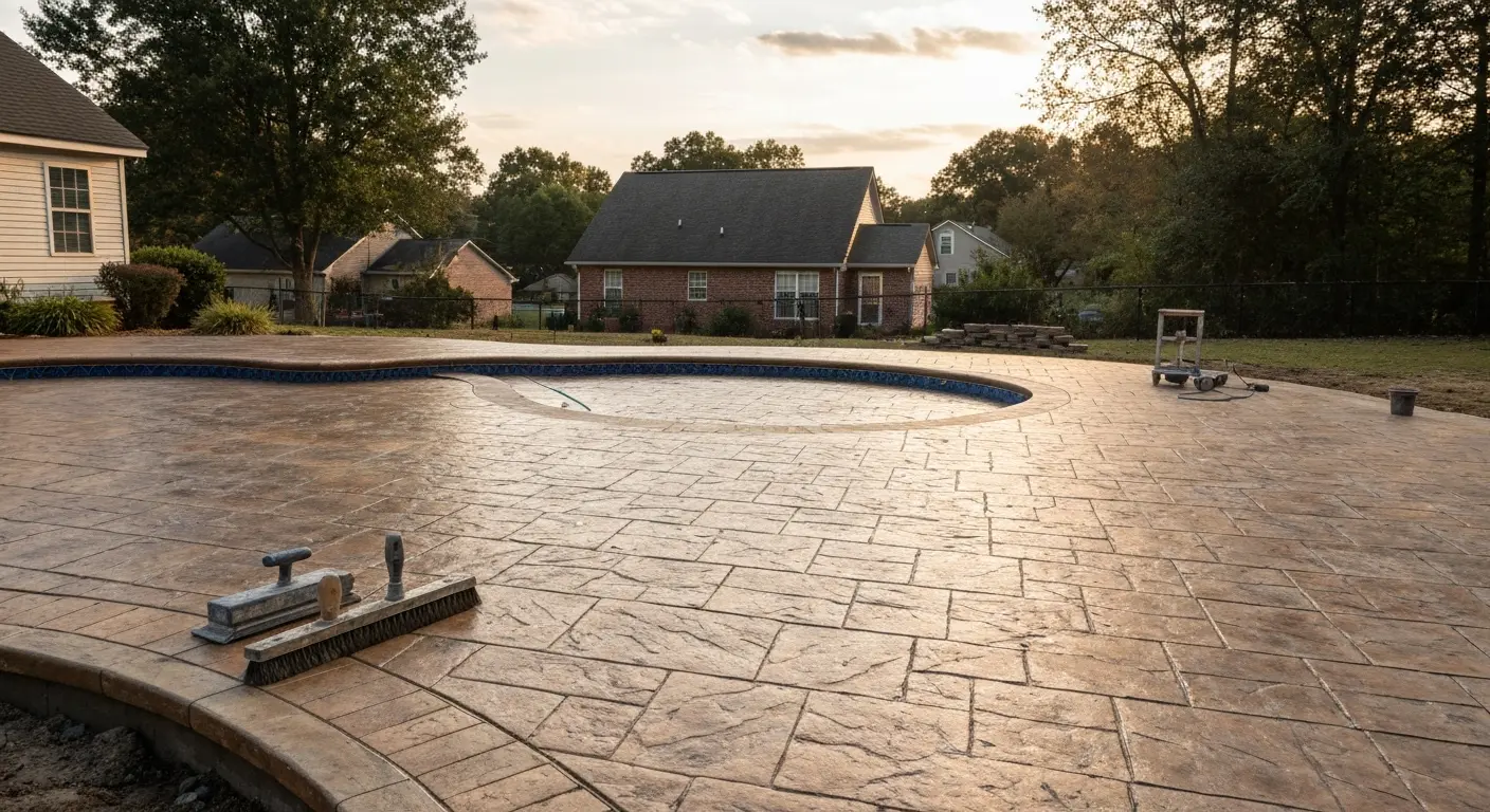 Concrete pool deck