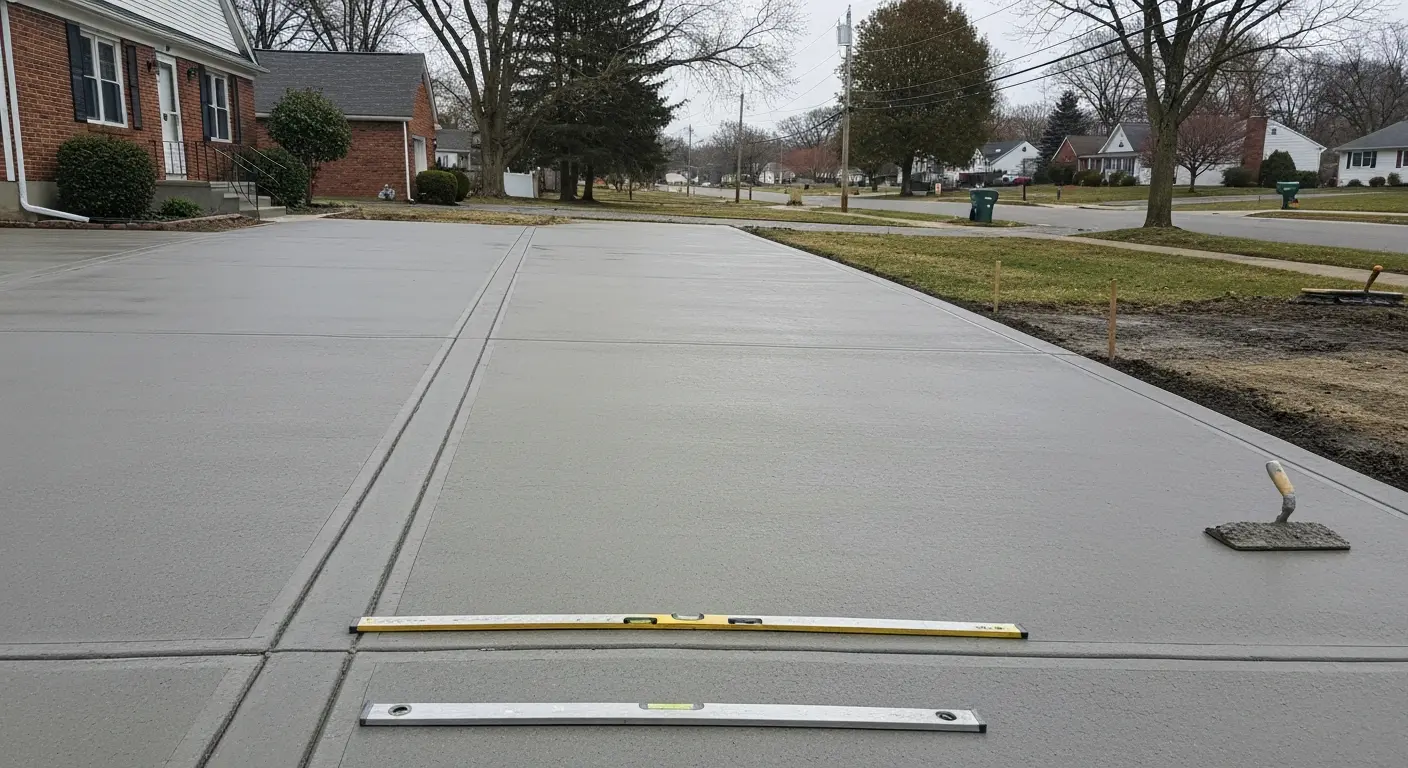 Concrete driveway slab