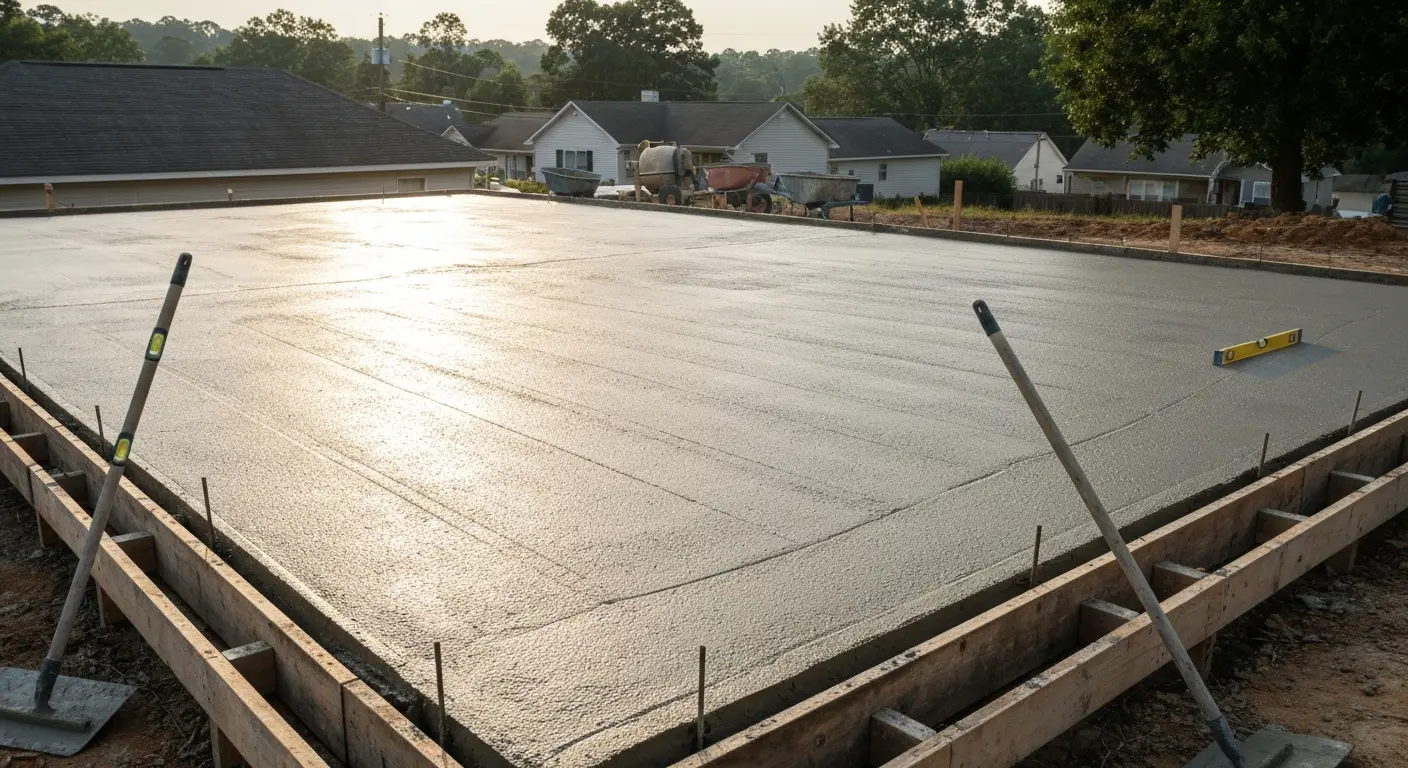 Concrete foundation pour in Harrisburg NC