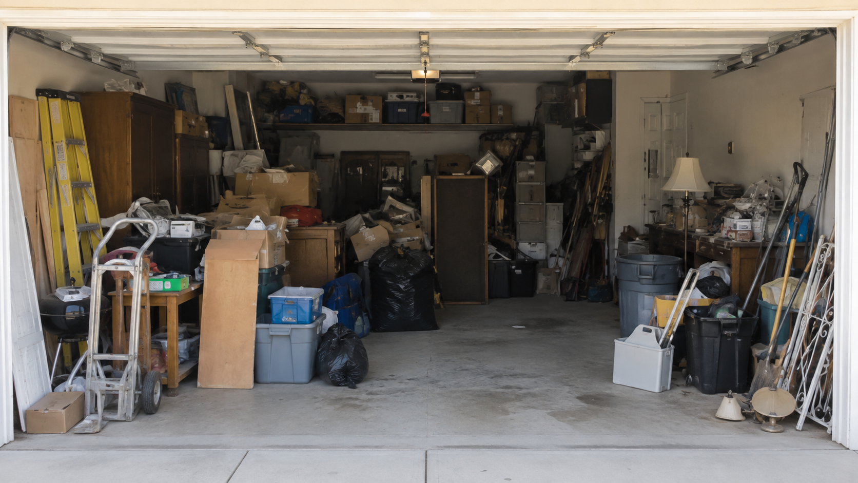 Garage before junk removal