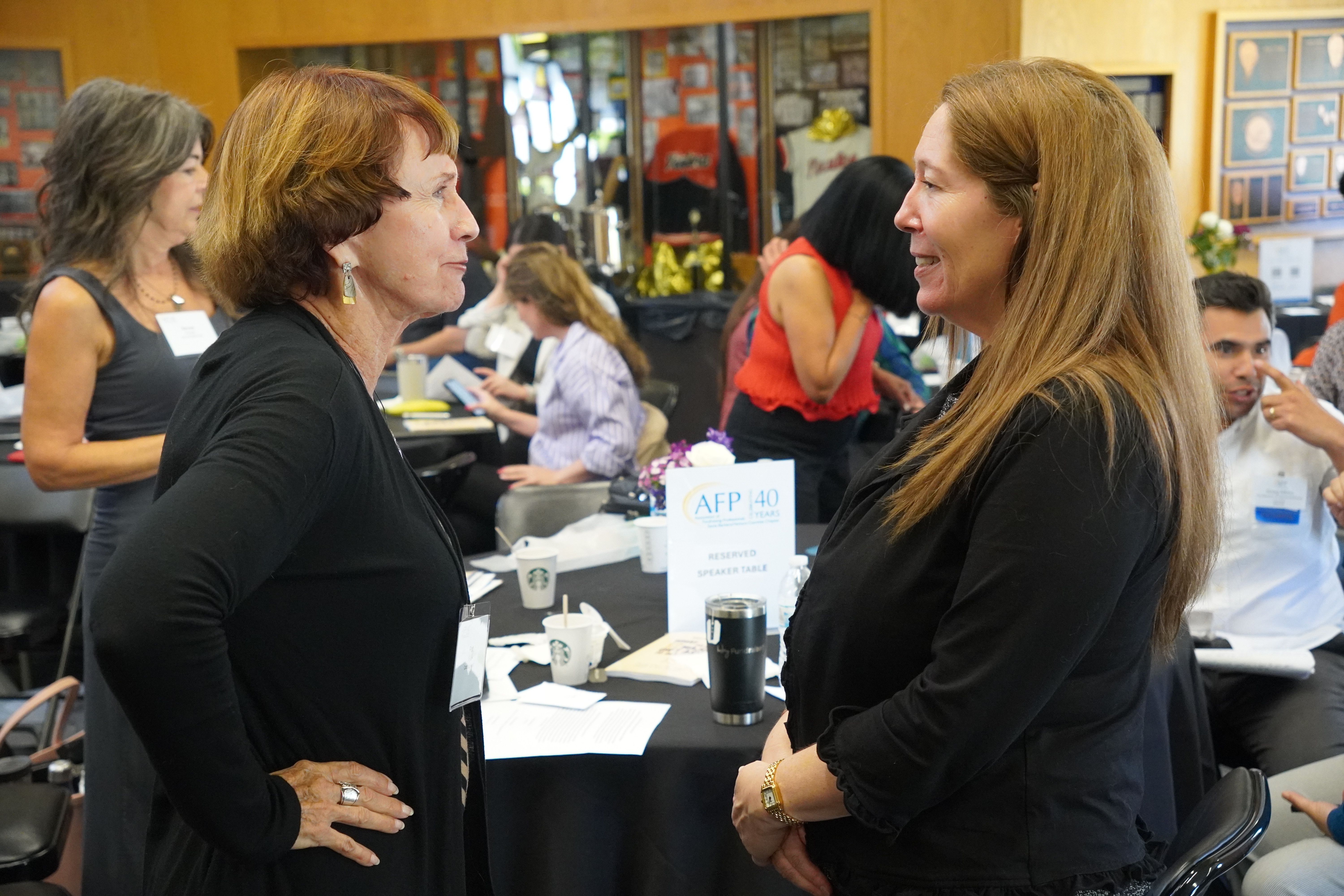Mary Petersen speaking to AFP Santa Barbara/Ventura chapter