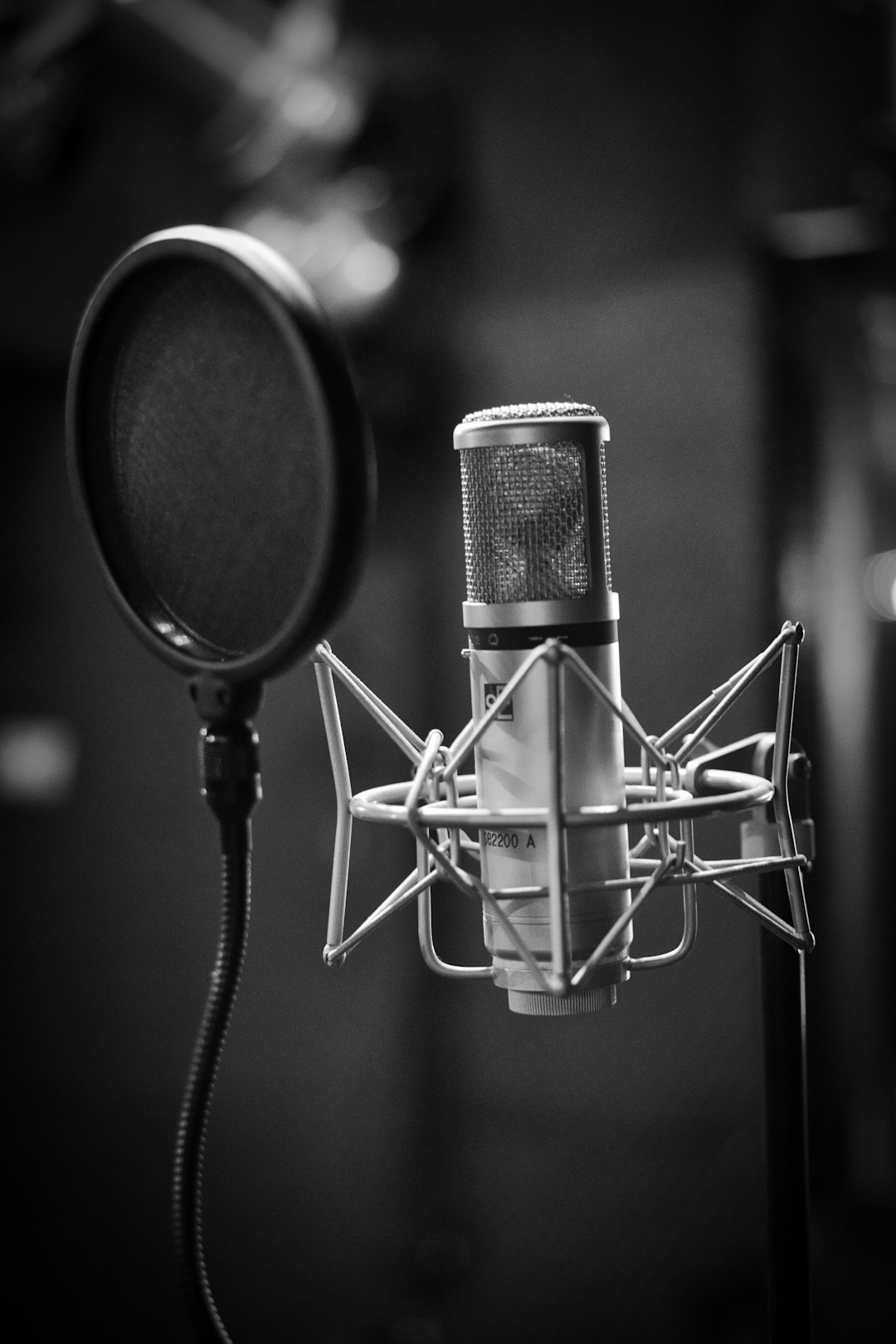 Studio microphone in Jason Fredregill's voice-over recording booth