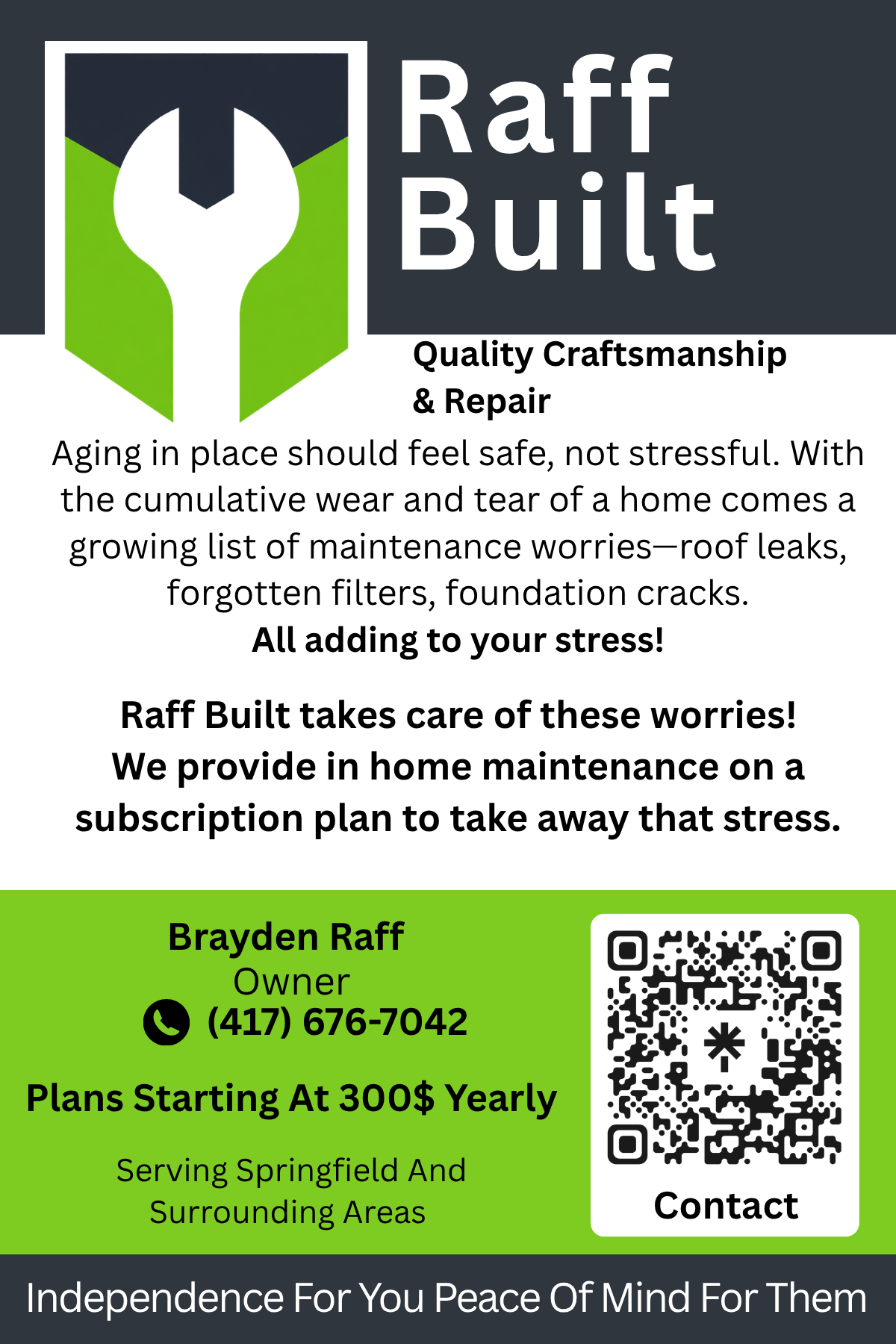 Raff Built biannual maintenance plan