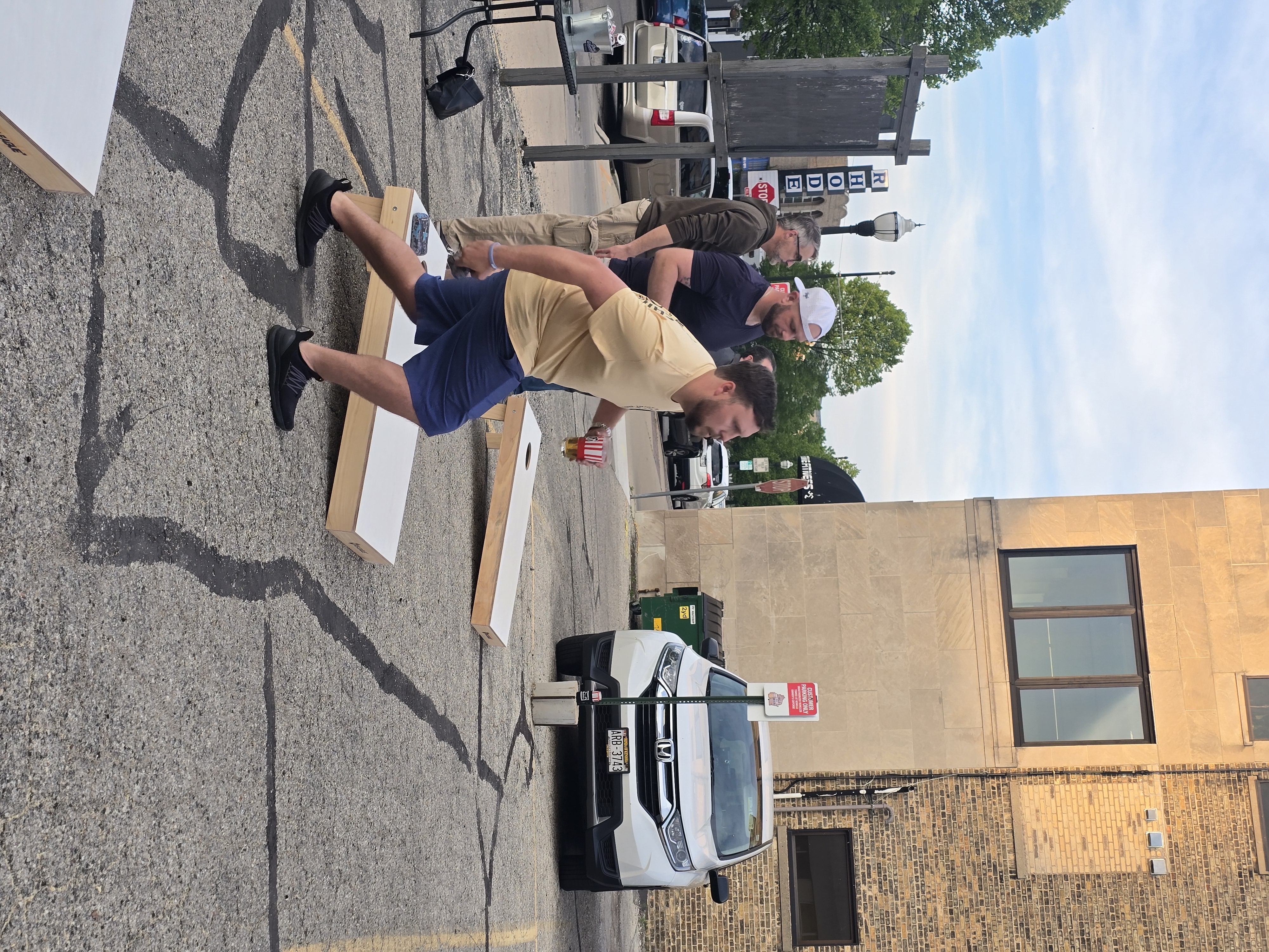 Outdoor cornhole bags league at Hold My Beer Kenosha
