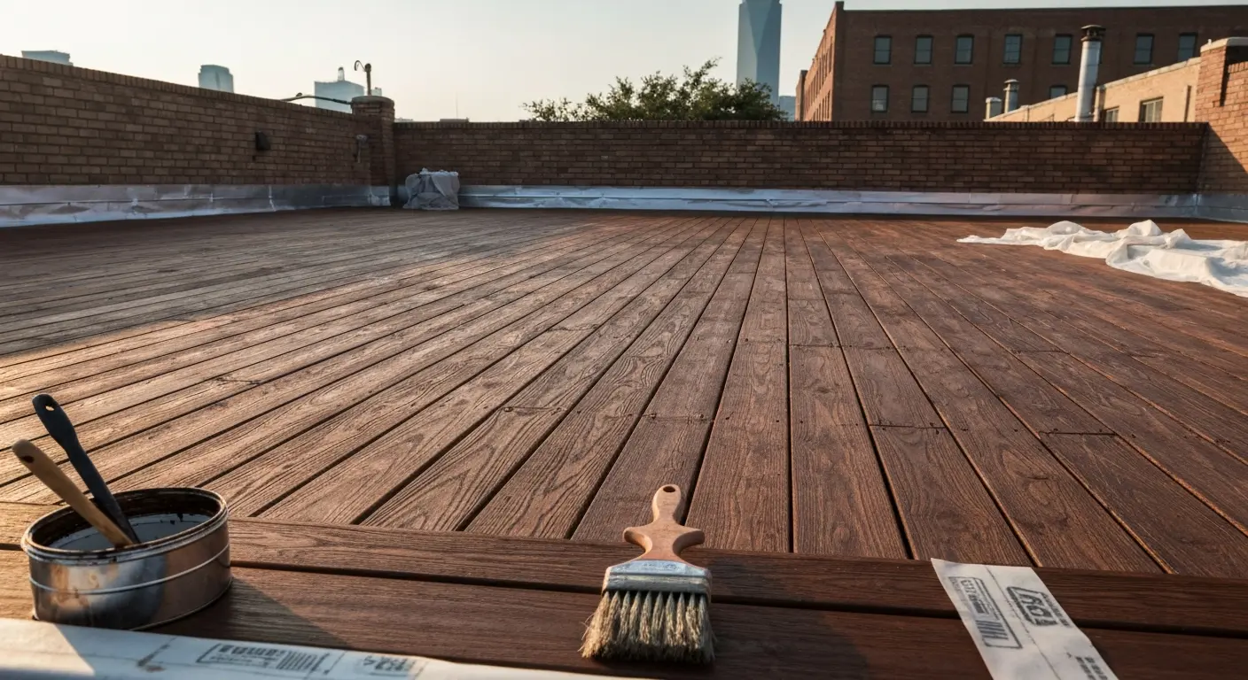 Deck staining service in Deep Ellum
