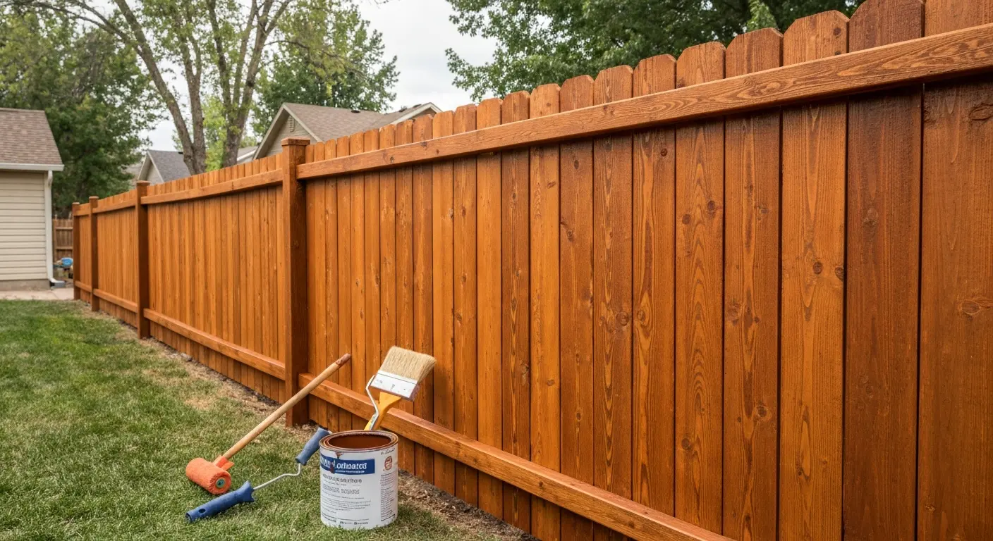 Fence staining
