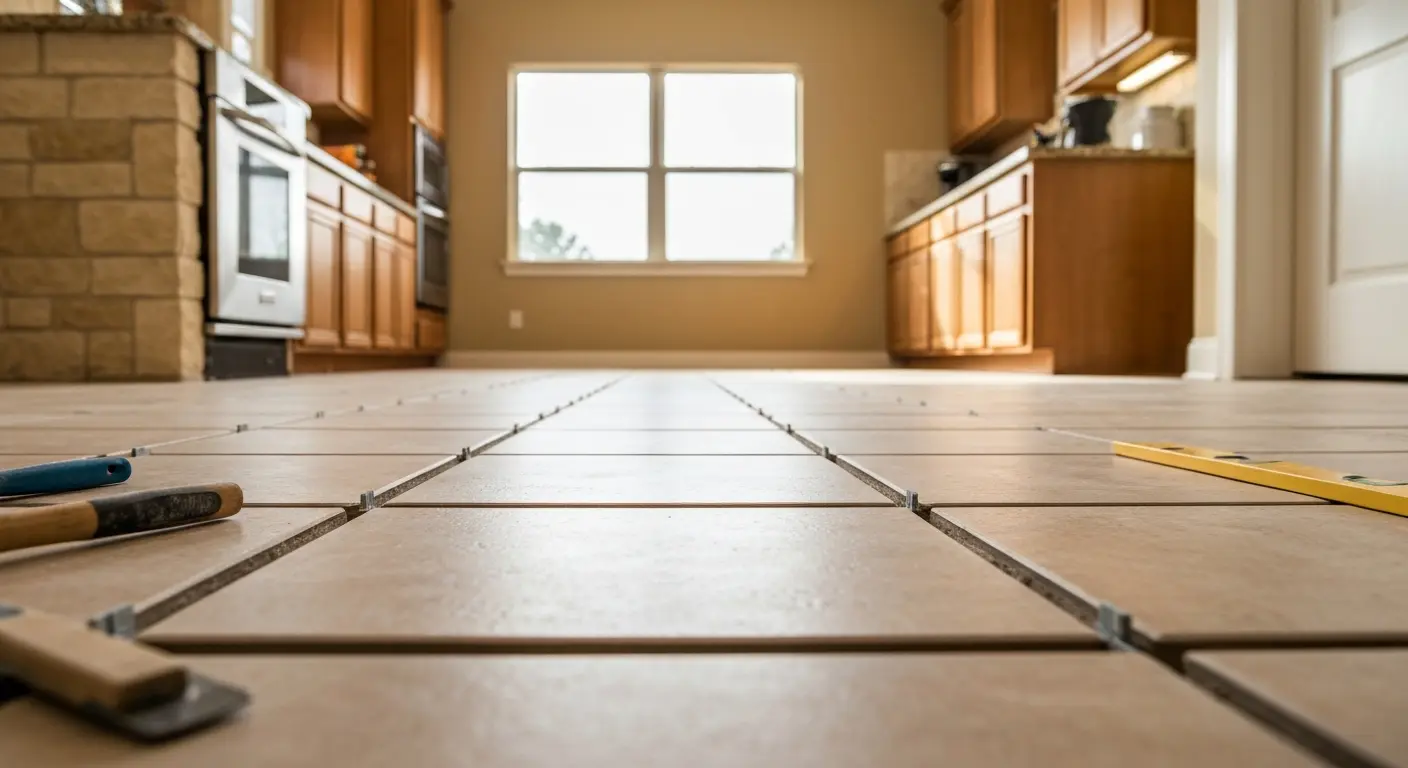 Tile flooring installation