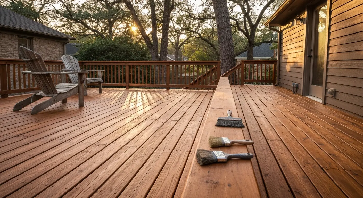 Deck staining in East Dallas