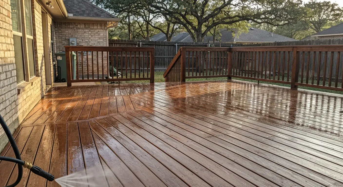 Deck pressure washing