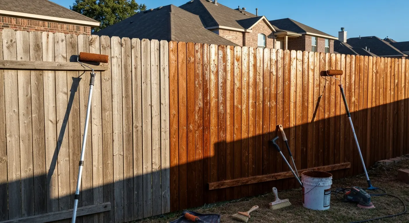 Fence restoration and staining
