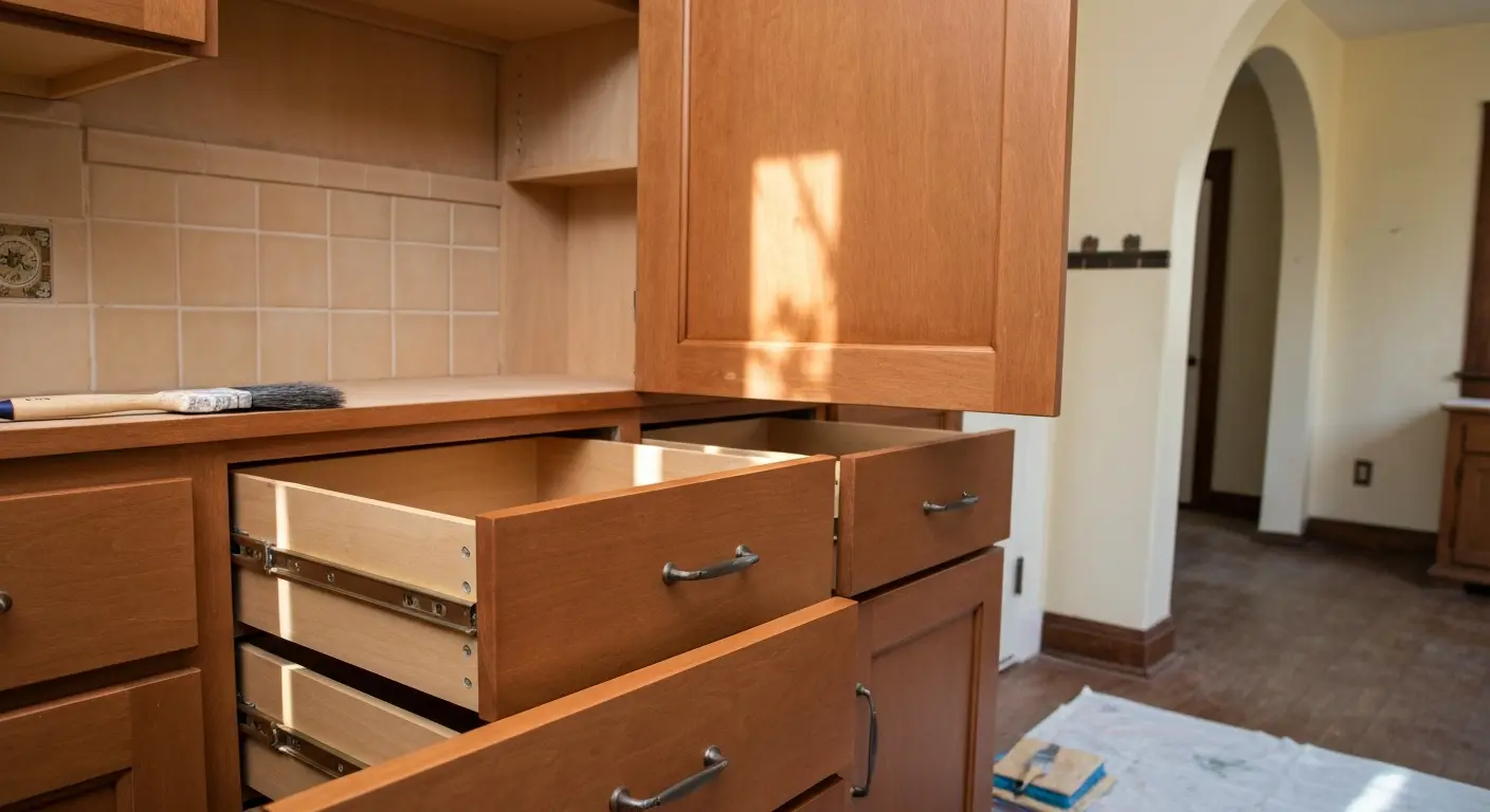 Cabinet refinishing in East Dallas kitchen