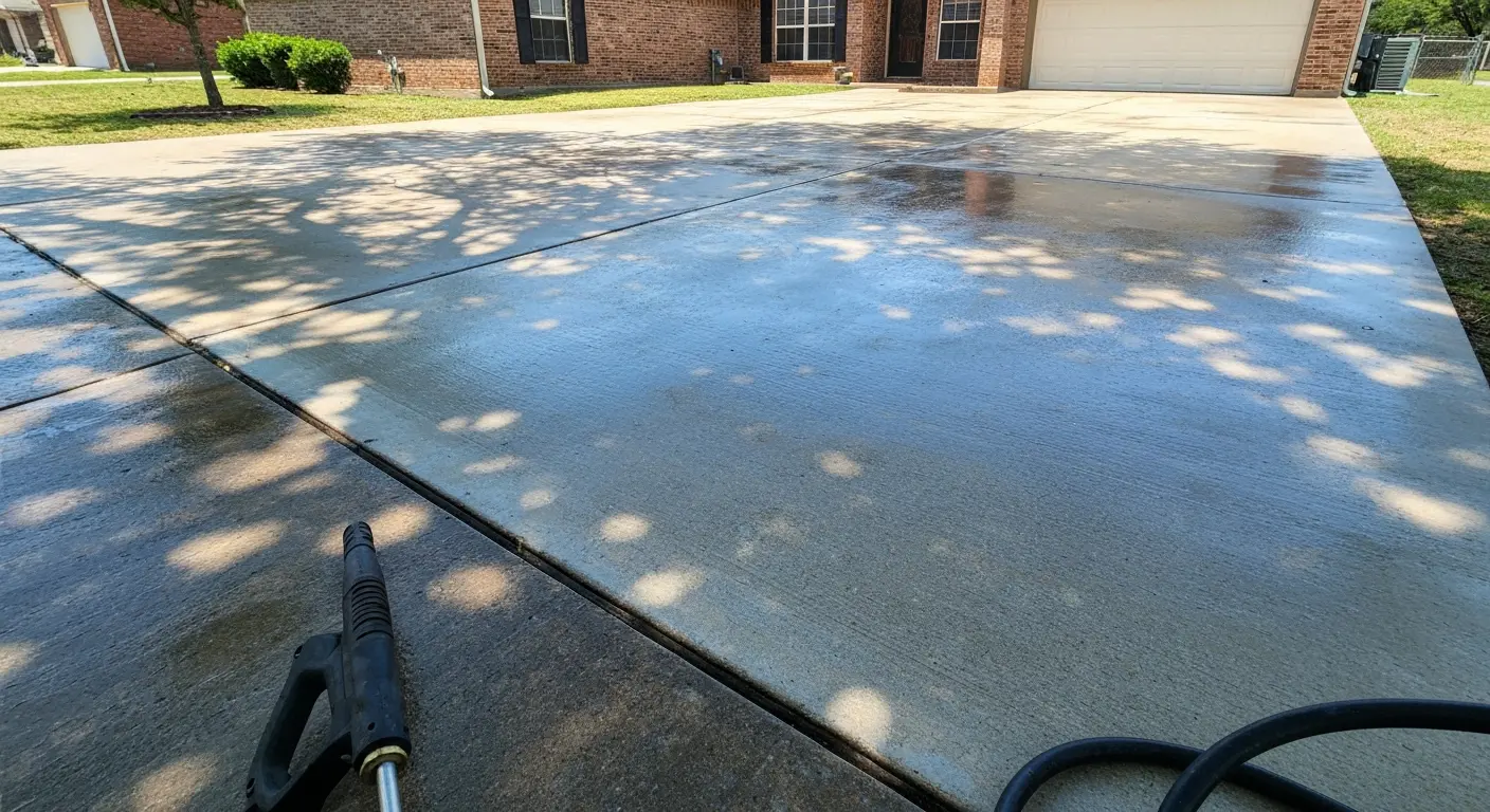 Driveway pressure washing
