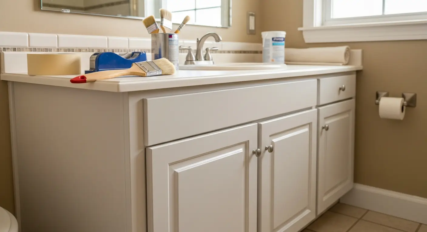 Bathroom vanity cabinet painting
