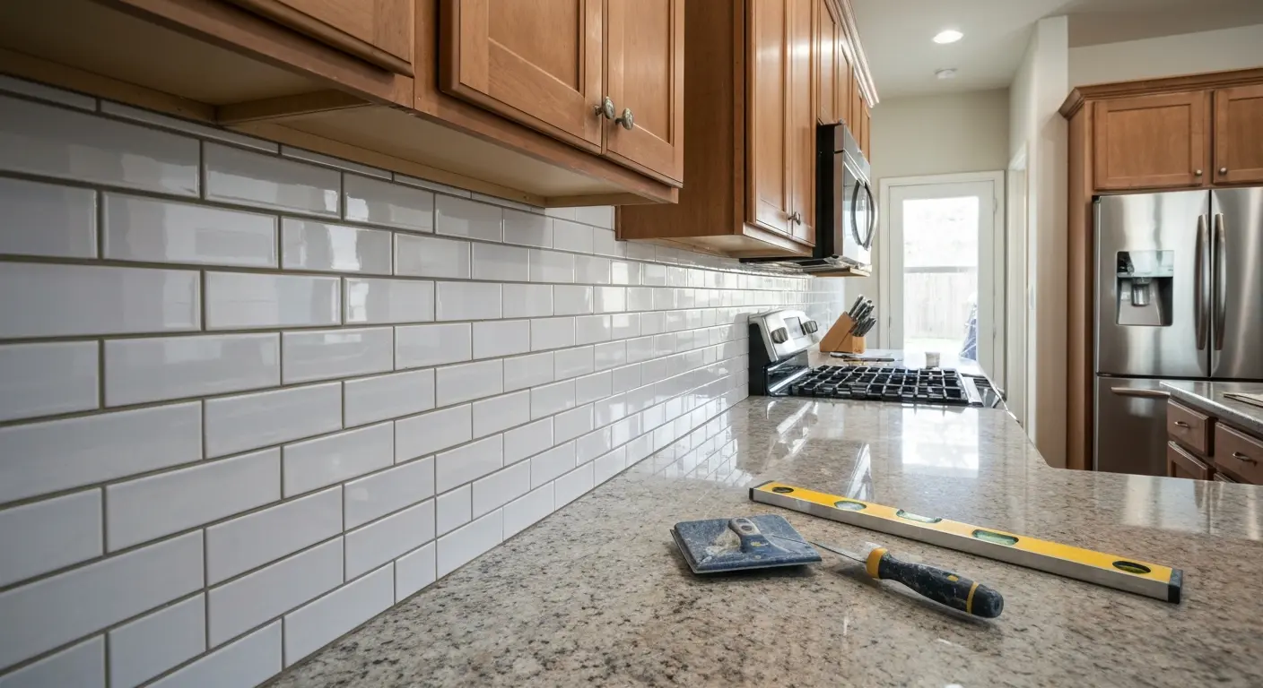 Backsplash tile installation