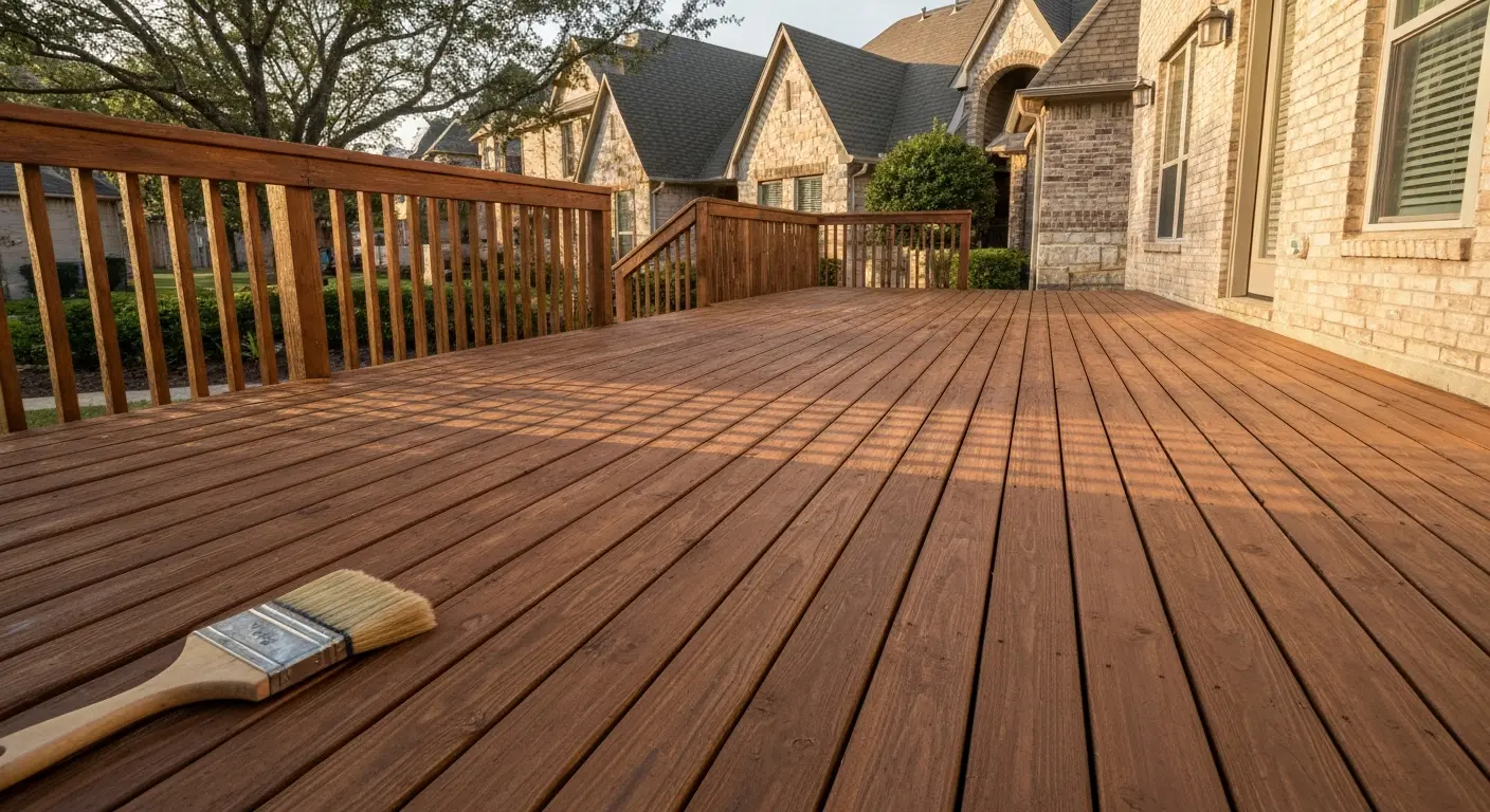 Exterior deck staining