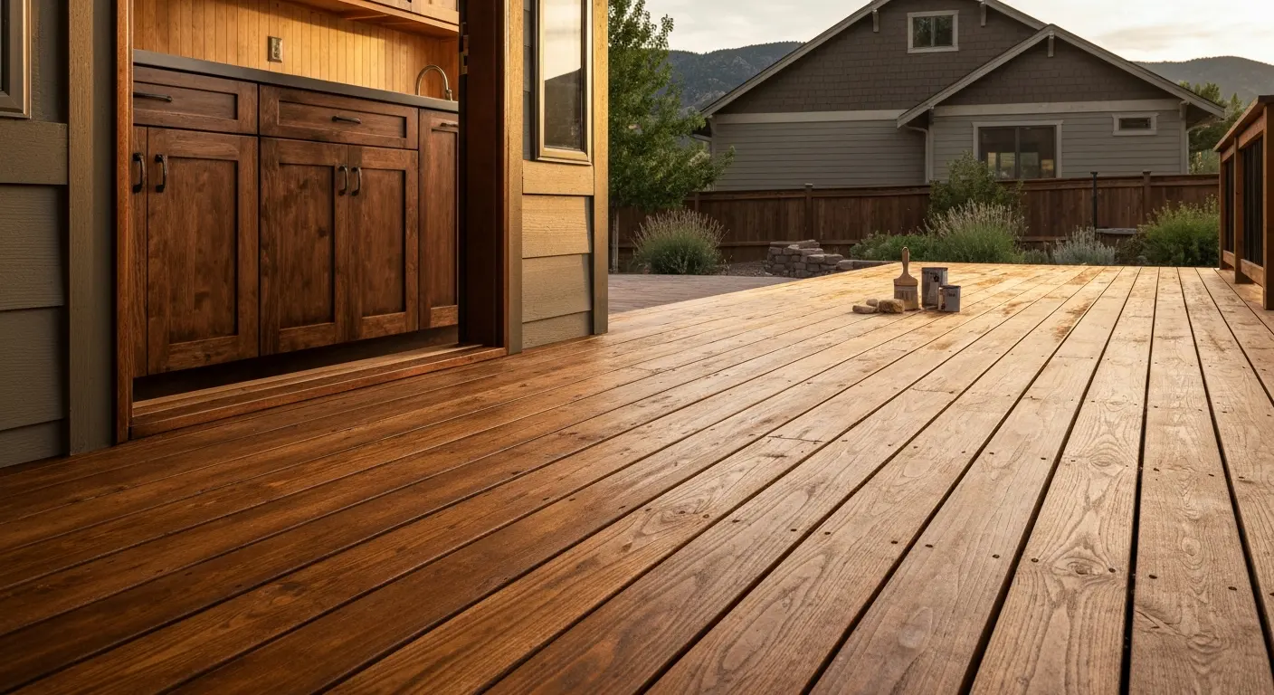 Cabinet staining and deck projects