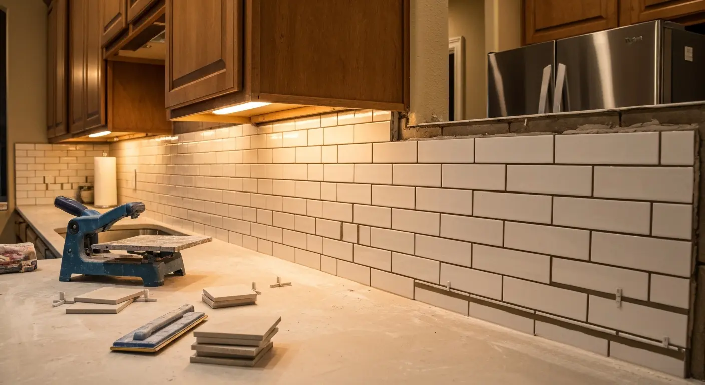 Kitchen backsplash installation
