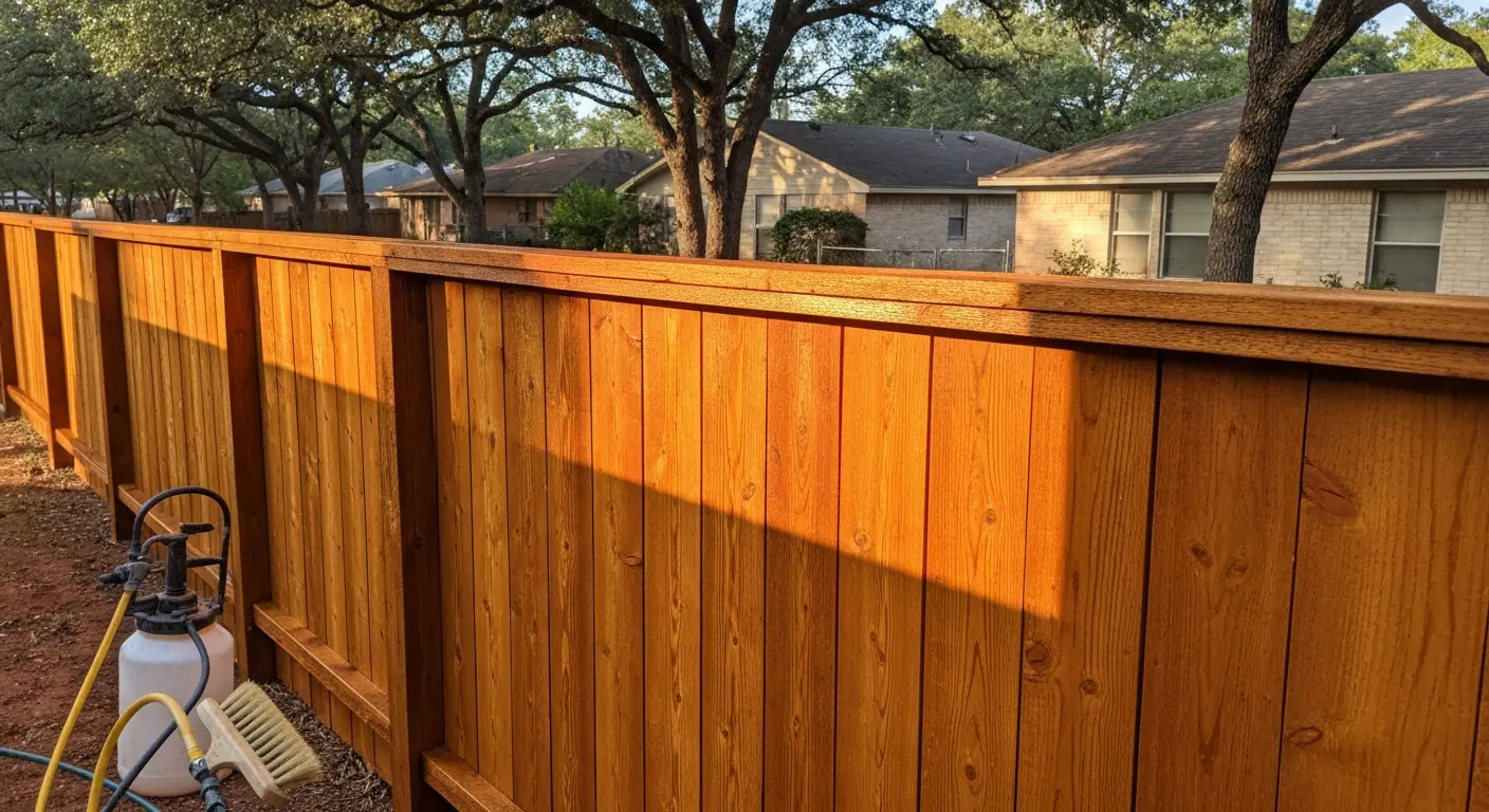 Privacy fence staining